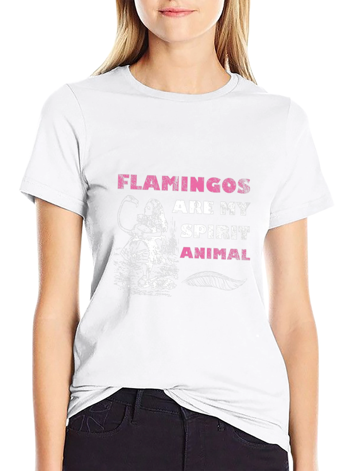 Flamingos Are My Spirit Animal Graphic T-Shirt