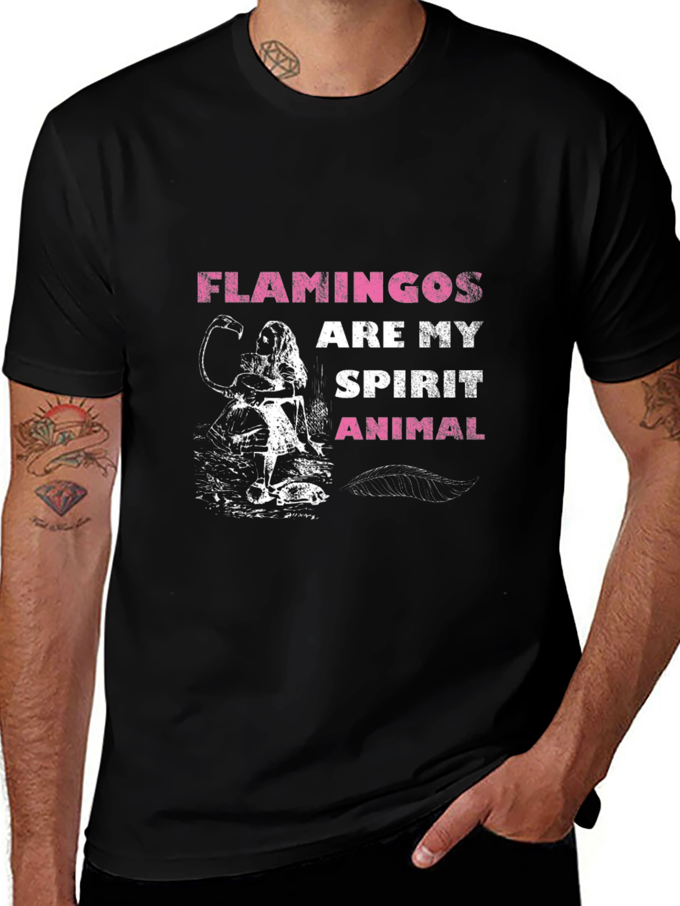 Flamingos Are My Spirit Animal Graphic T-Shirt