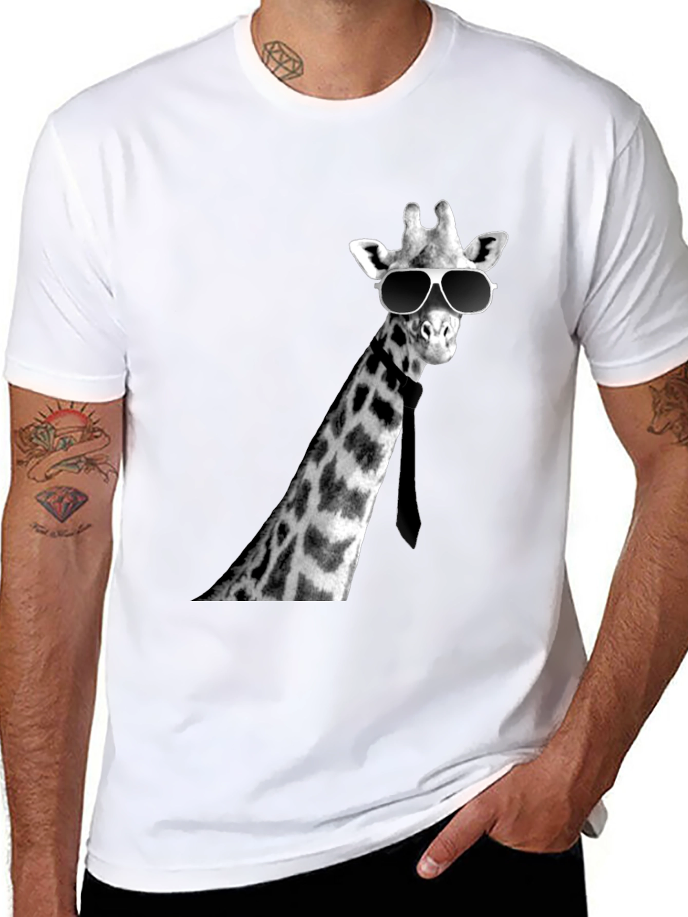 Cool Giraffe Tee - Novelty Graphic T-Shirt