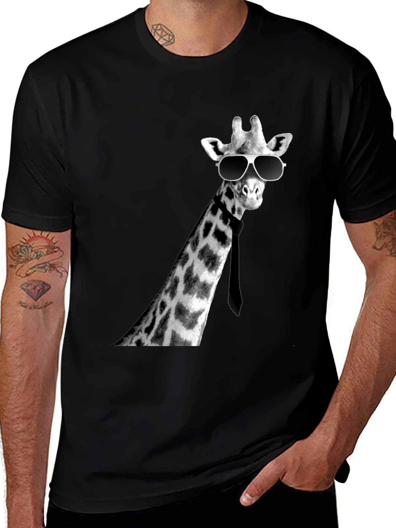 Cool Giraffe Tee - Novelty Graphic T-Shirt
