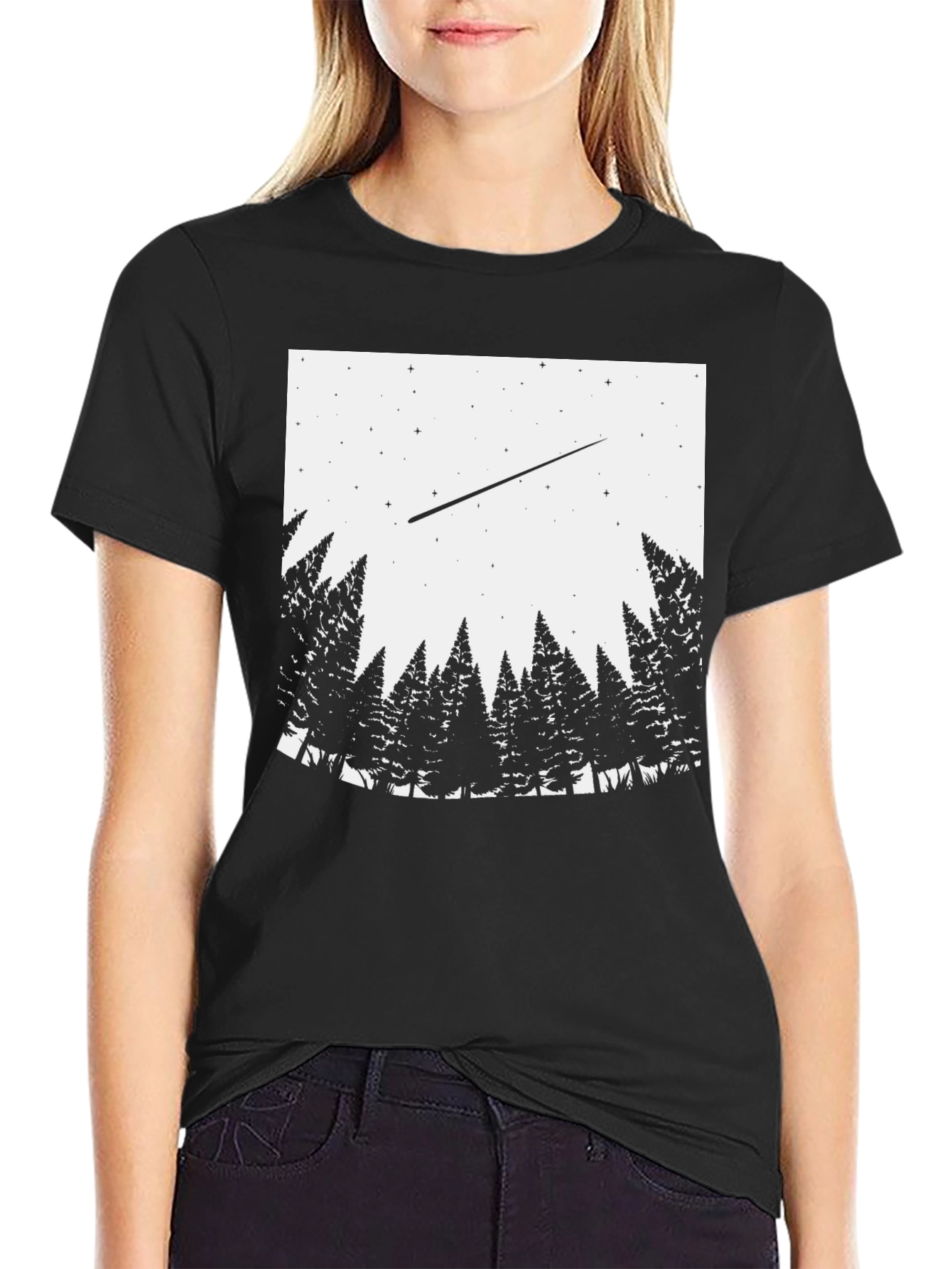 Starry Night Forest Graphic Tee
