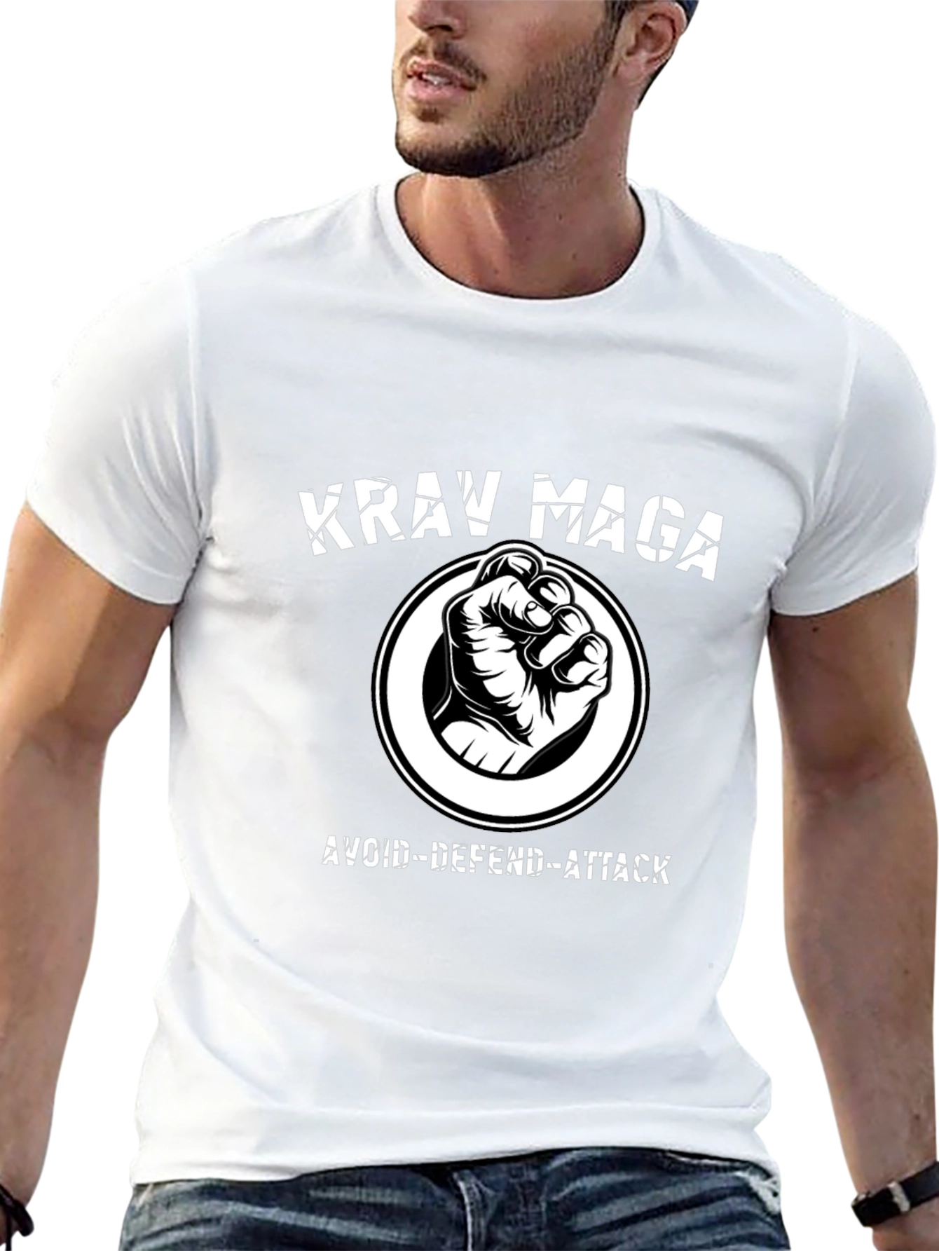 Krav Maga Avoid-Defend-Attack Black T-Shirt