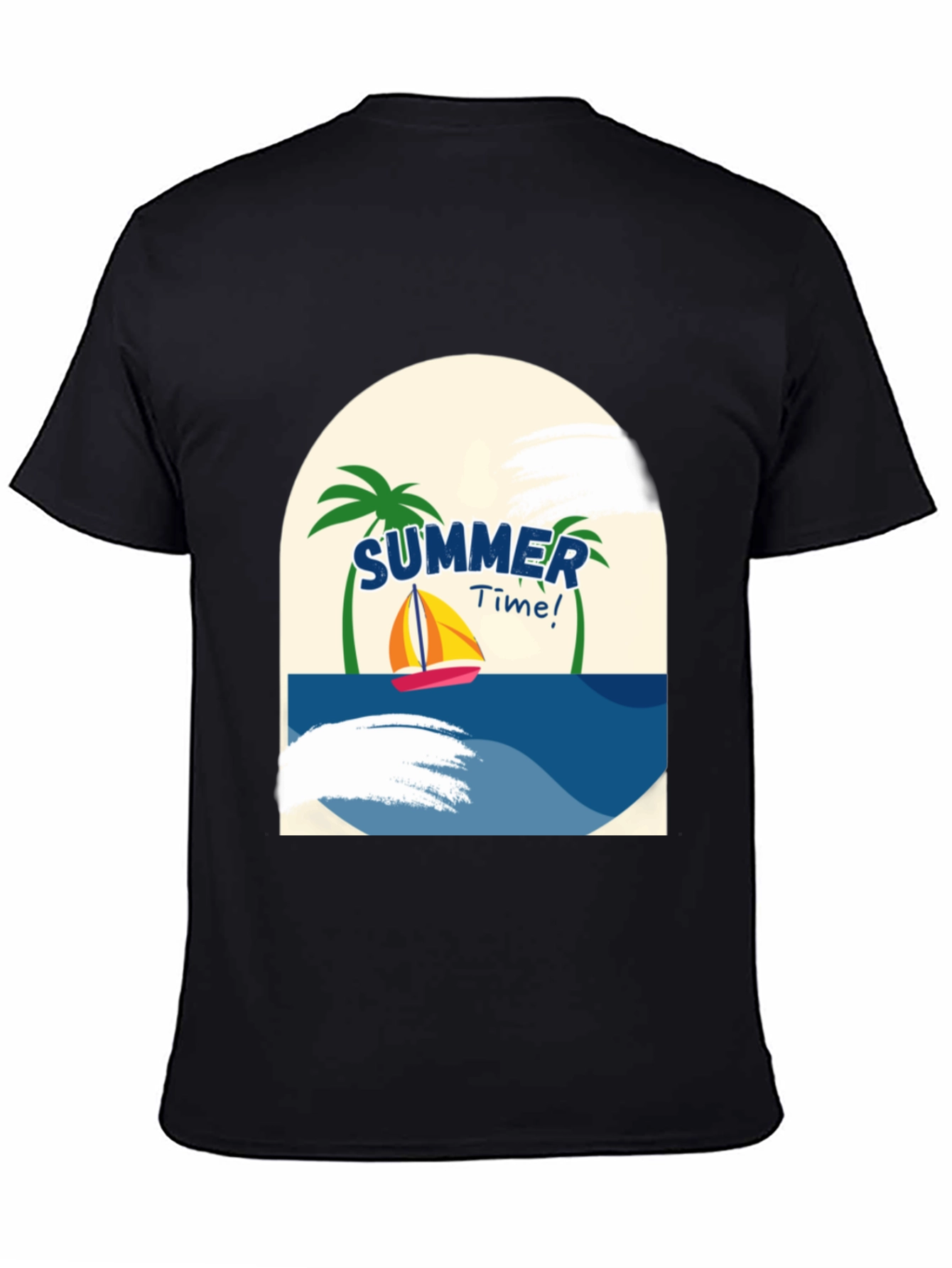Summer Time Graphic T-Shirt - Tropical Sailboat Design