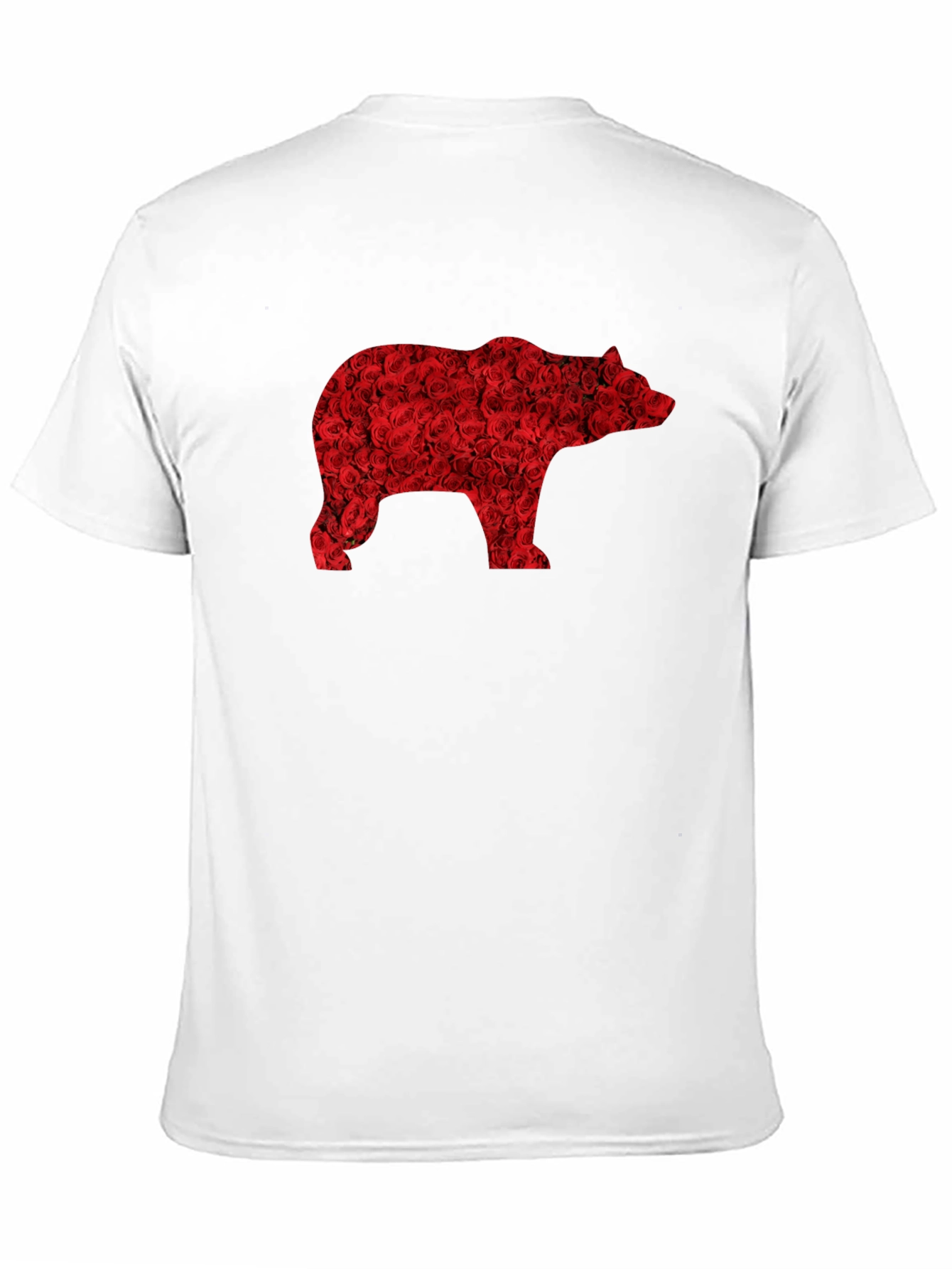 Floral Bear Graphic Tee - Black Casual T-Shirt