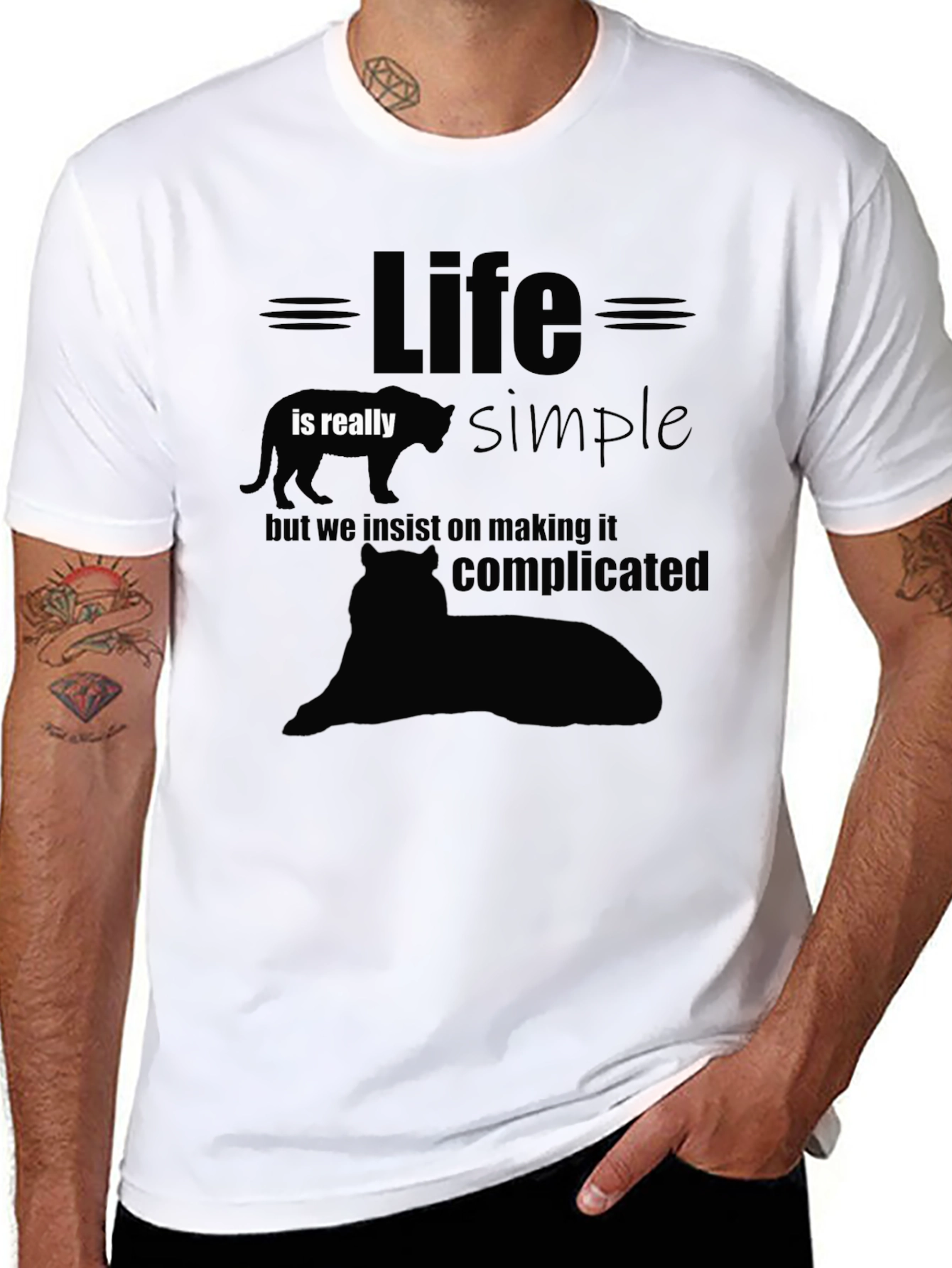 Life Is Simple Graphic T-Shirt - Black