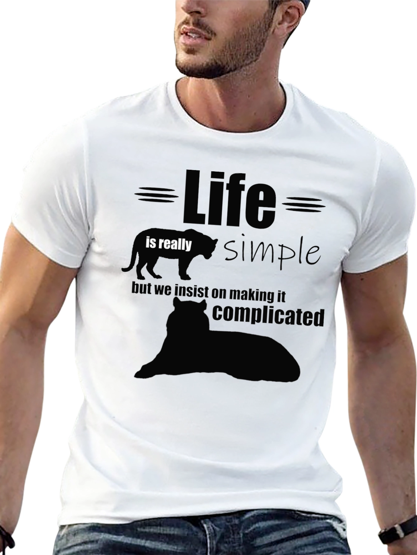 Life Is Simple Graphic T-Shirt - Black