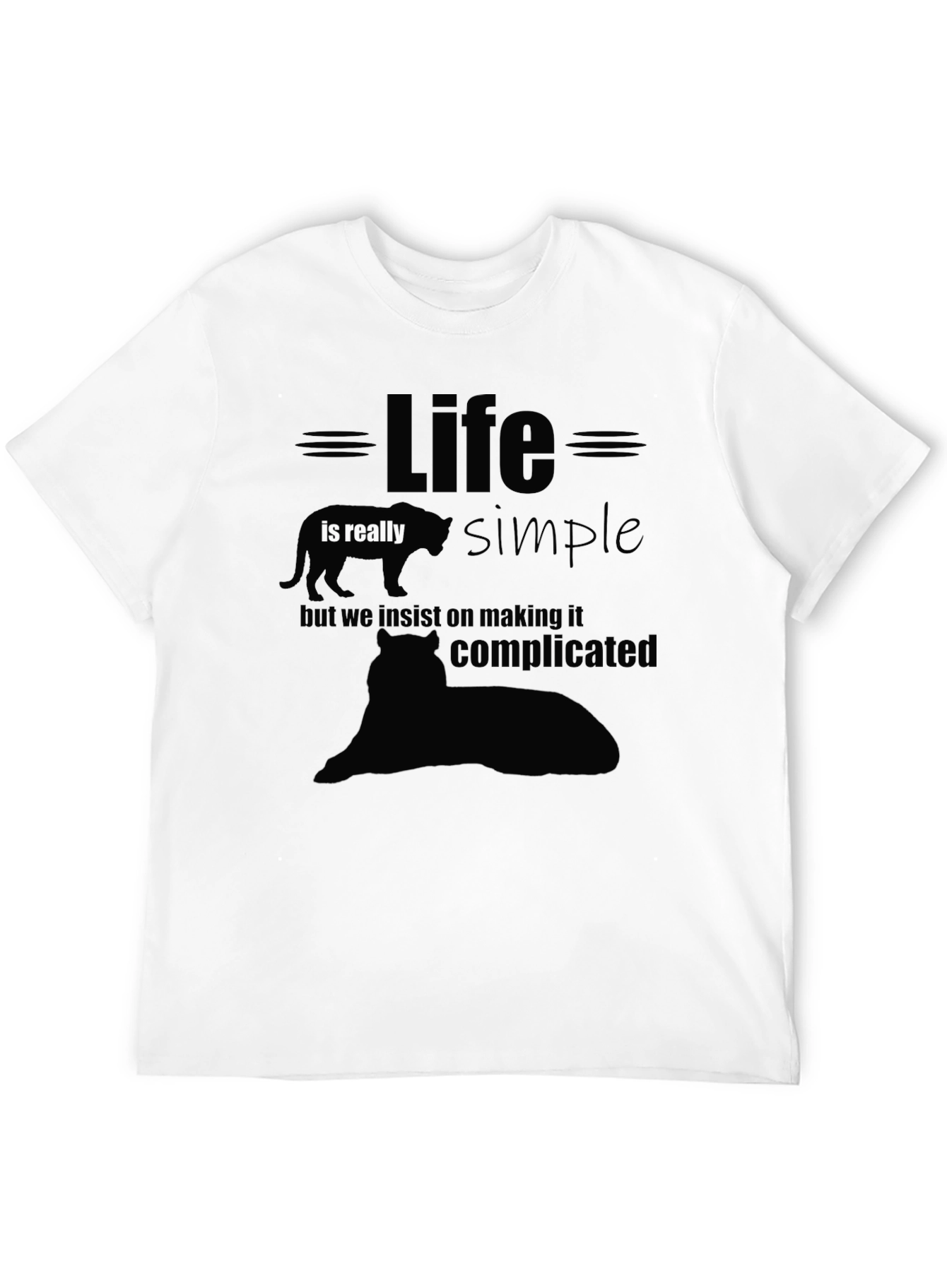 Life Is Simple Graphic T-Shirt - Black