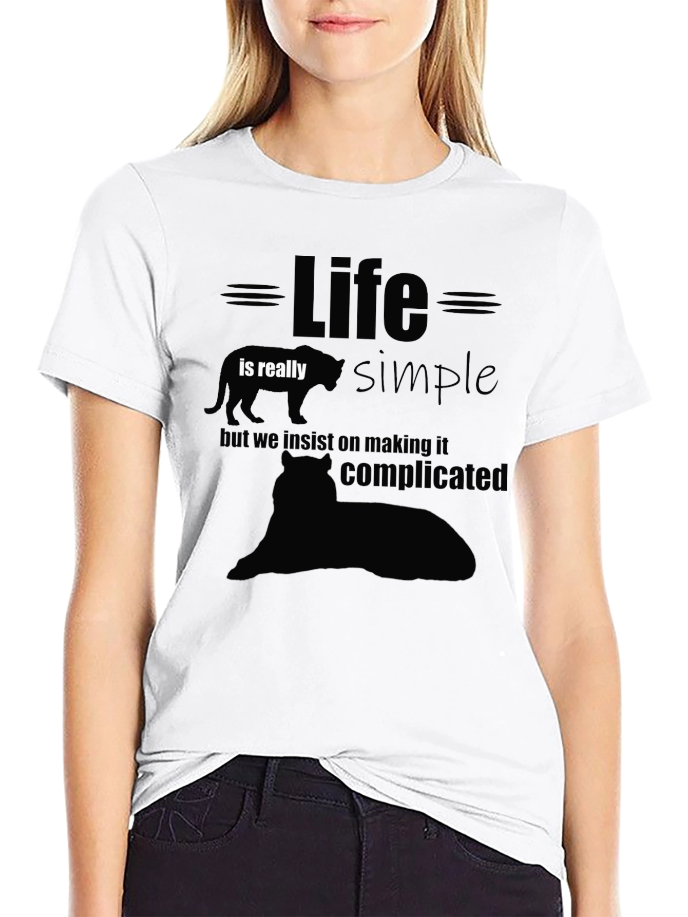 Life Is Simple Graphic T-Shirt - Black