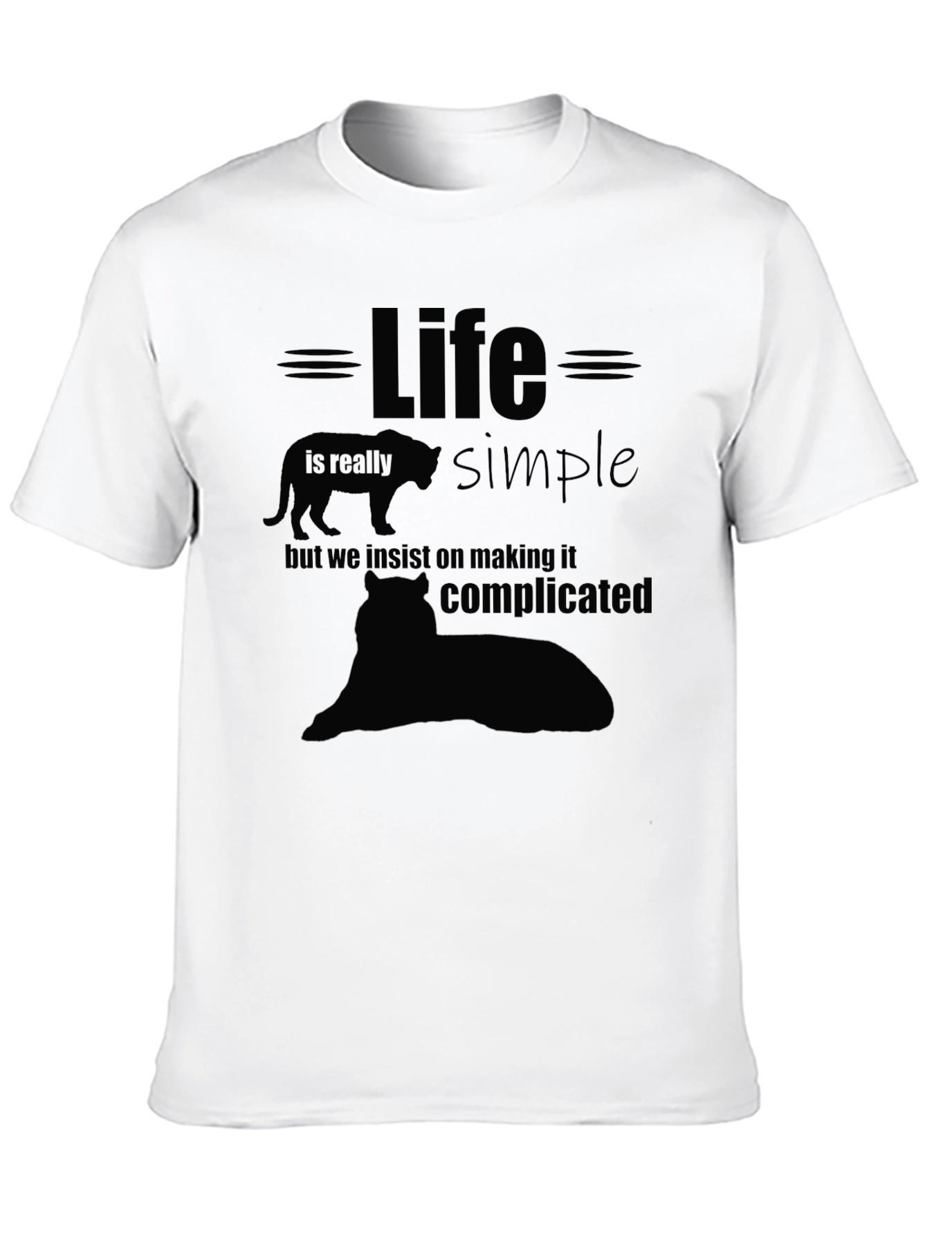 Life Is Simple Graphic T-Shirt - Black