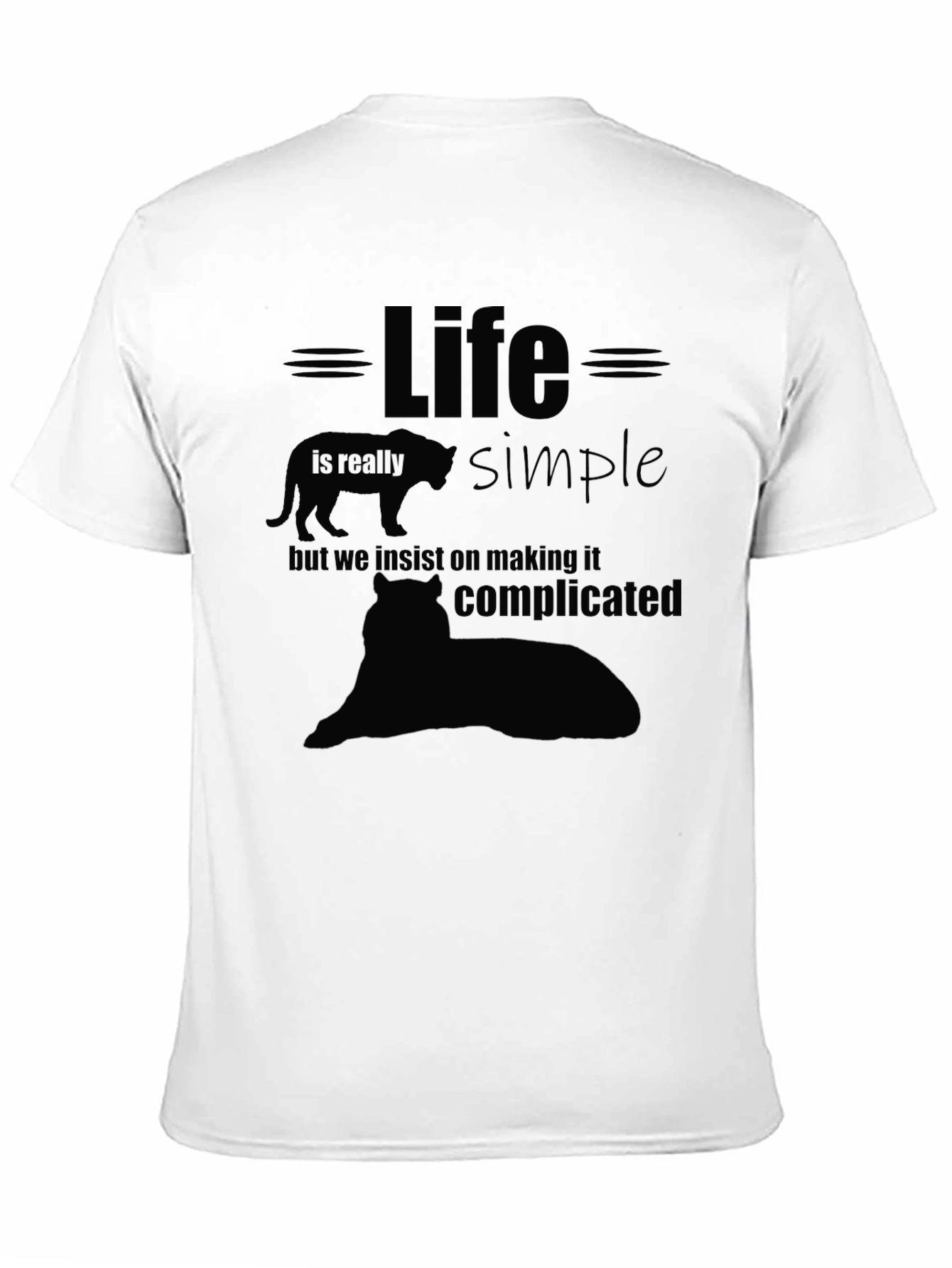 Life Is Simple Graphic T-Shirt - Black