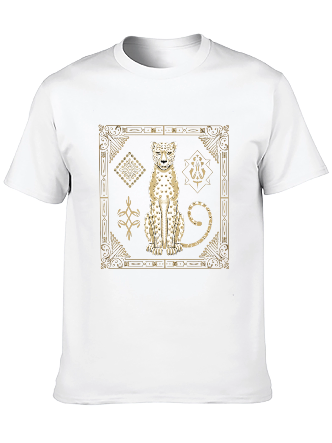 Leopard Graphic Print Crew Neck T-Shirt