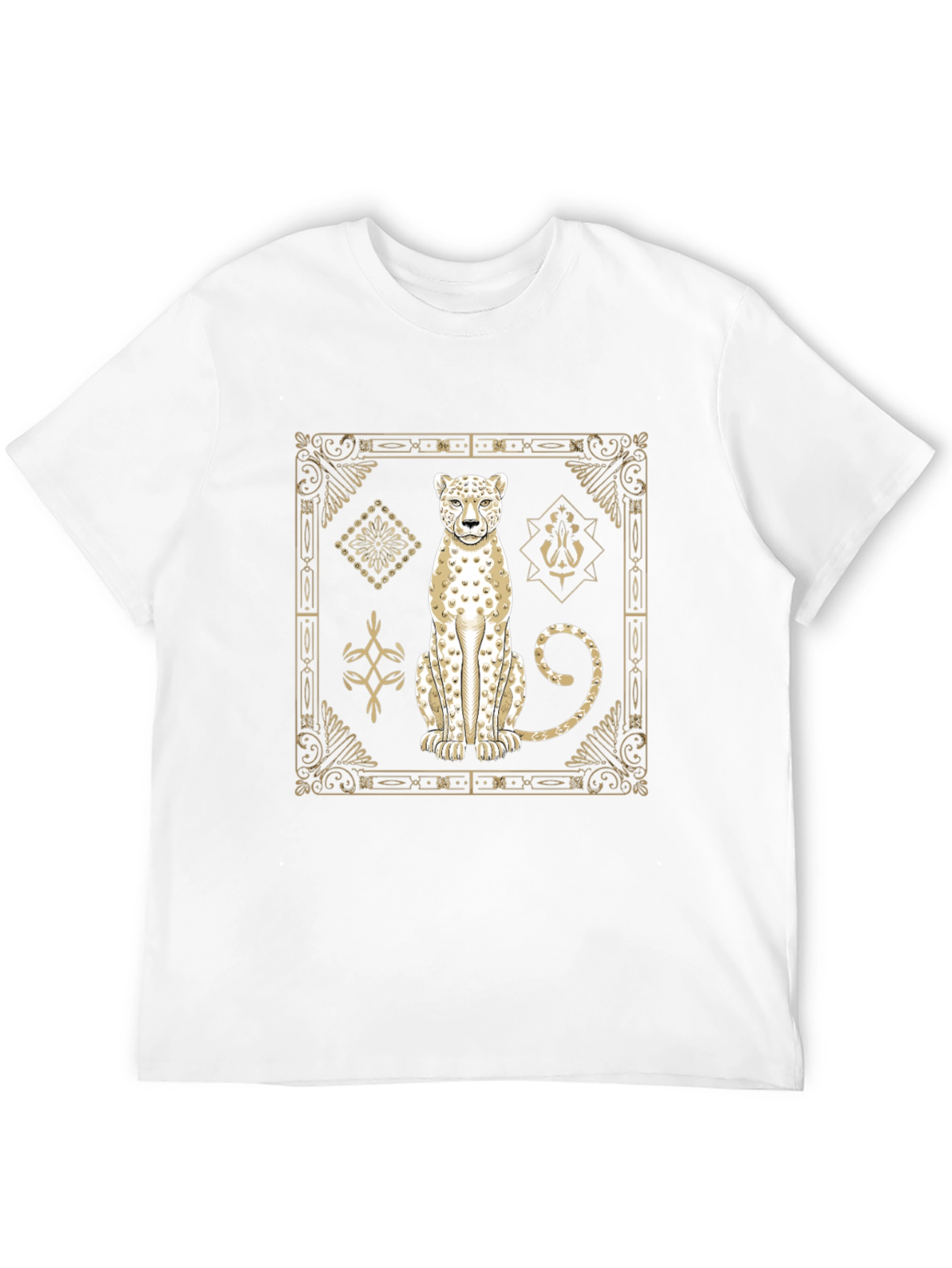 Leopard Graphic Print Crew Neck T-Shirt