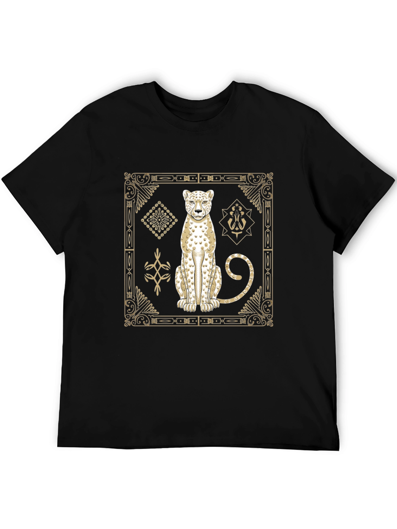 Leopard Graphic Print Crew Neck T-Shirt