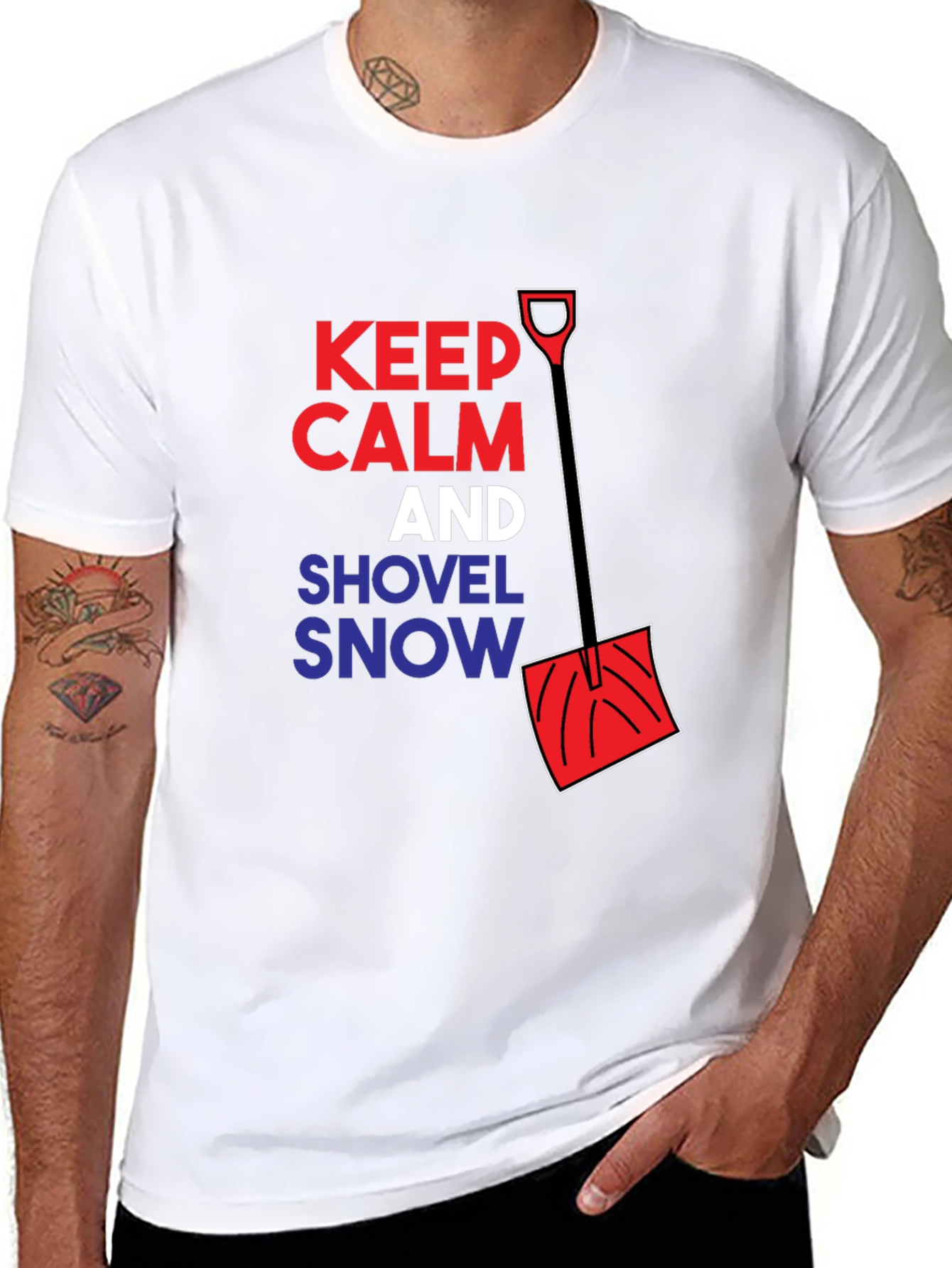 Keep Calm Shovel Snow Graphic Tee