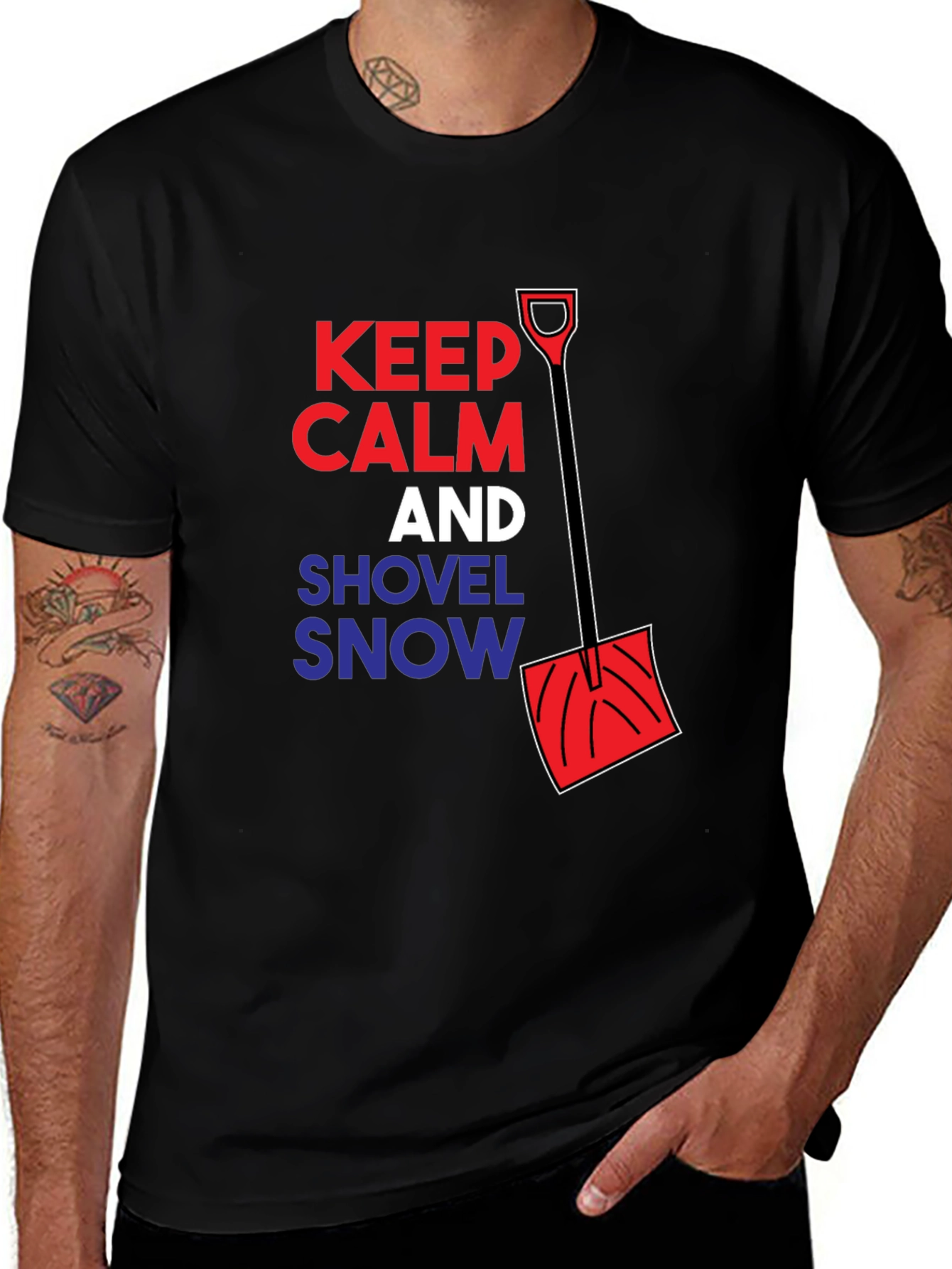 Keep Calm Shovel Snow Graphic Tee