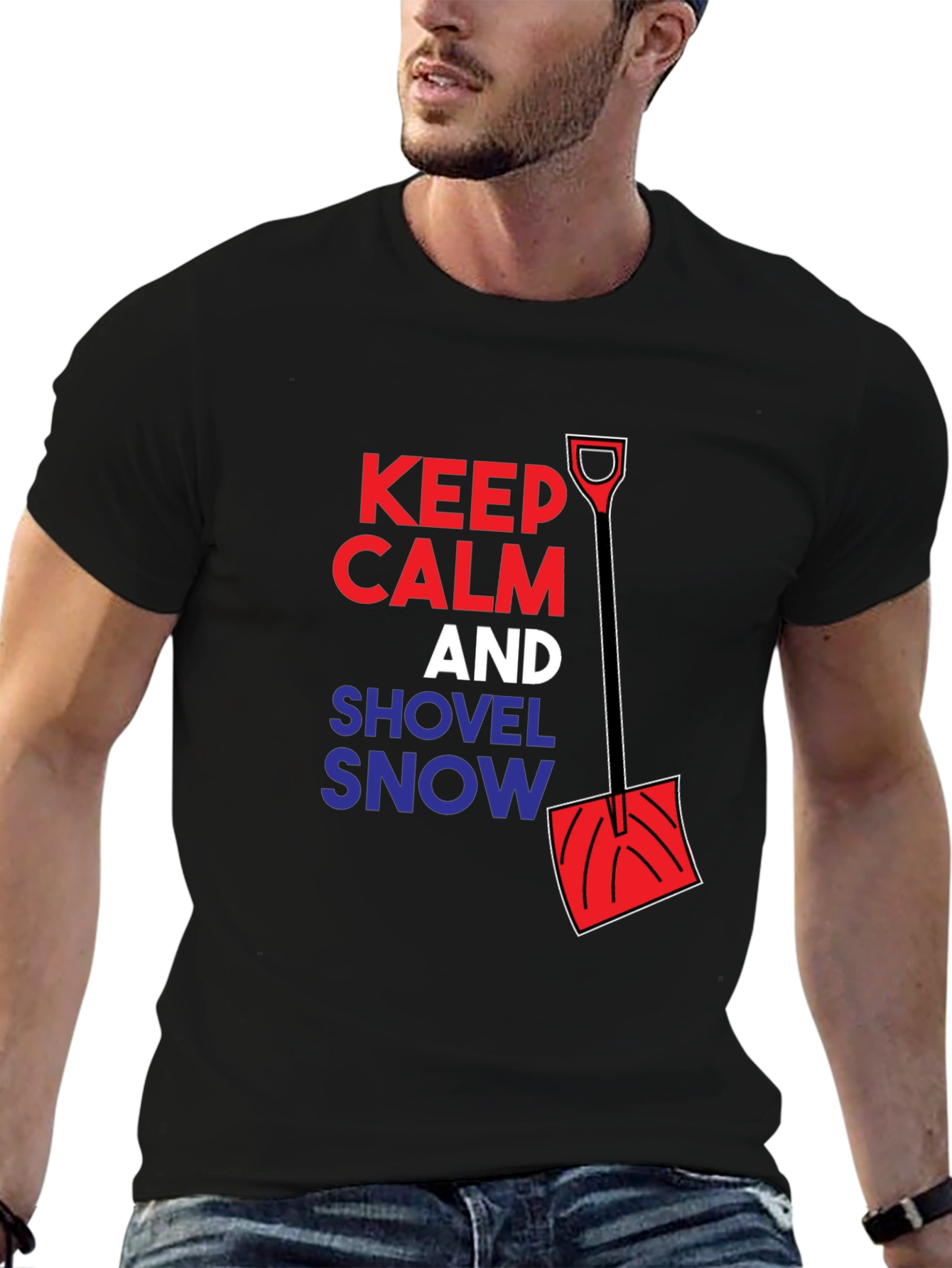 Keep Calm Shovel Snow Graphic Tee