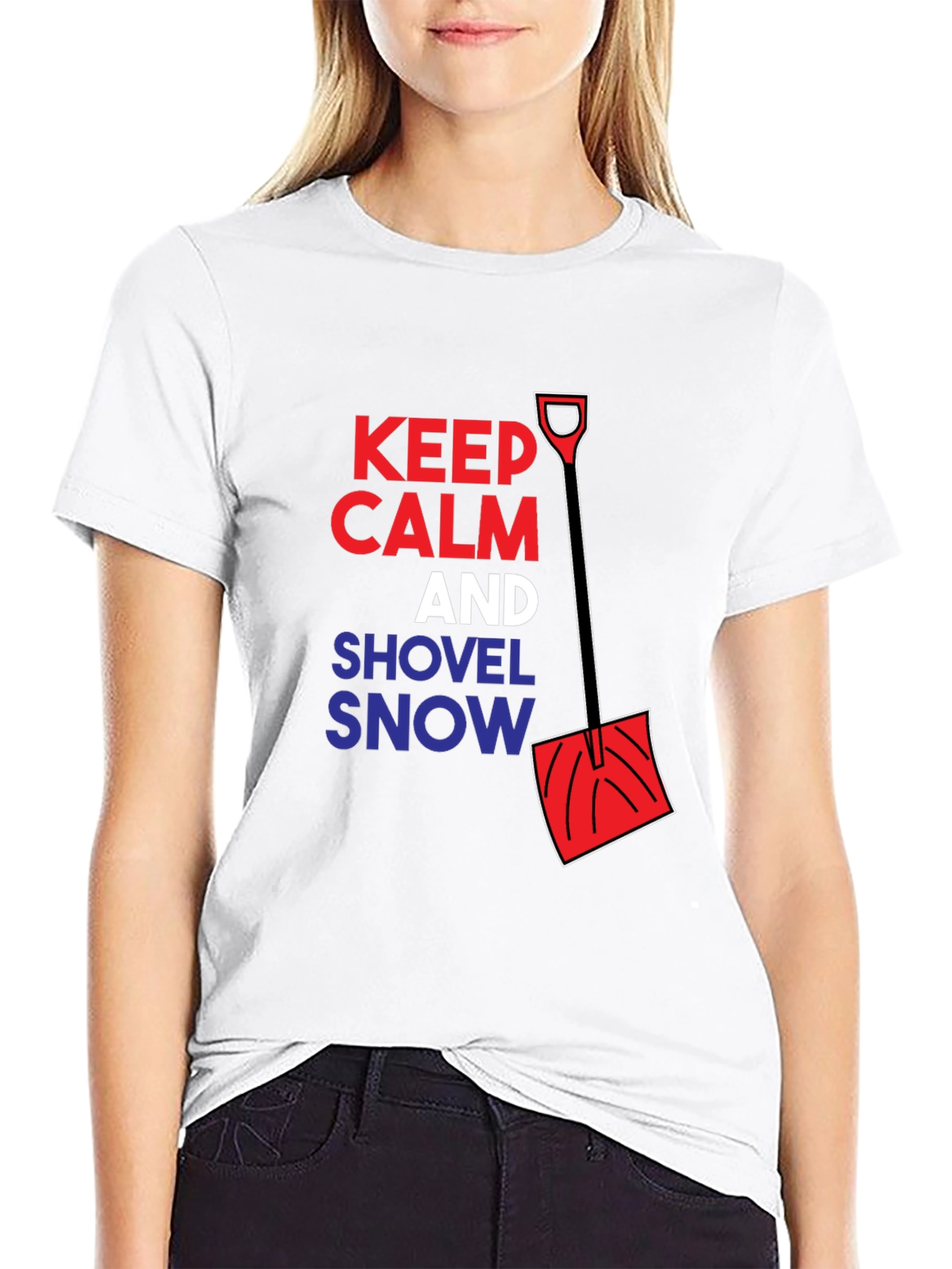 Keep Calm Shovel Snow Graphic Tee