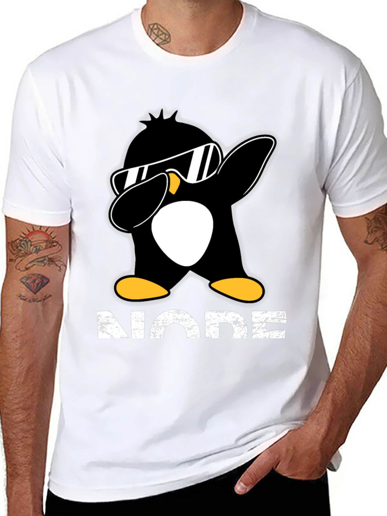 Dabbing Penguin T-Shirt - NODE Programmer Tee