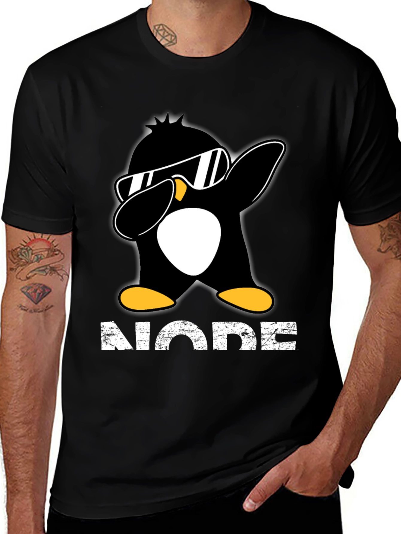 Dabbing Penguin T-Shirt - NODE Programmer Tee