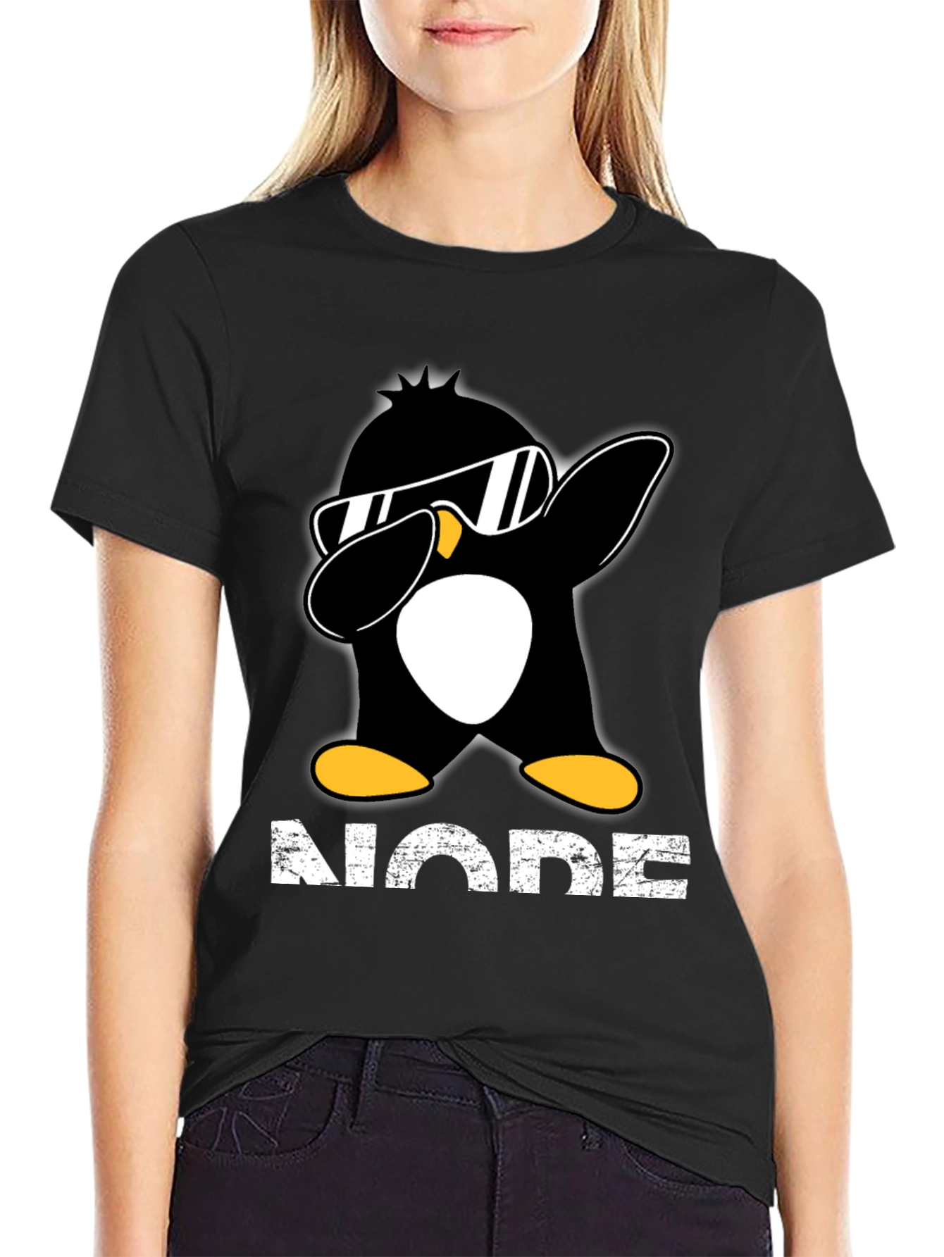 Dabbing Penguin T-Shirt - NODE Programmer Tee