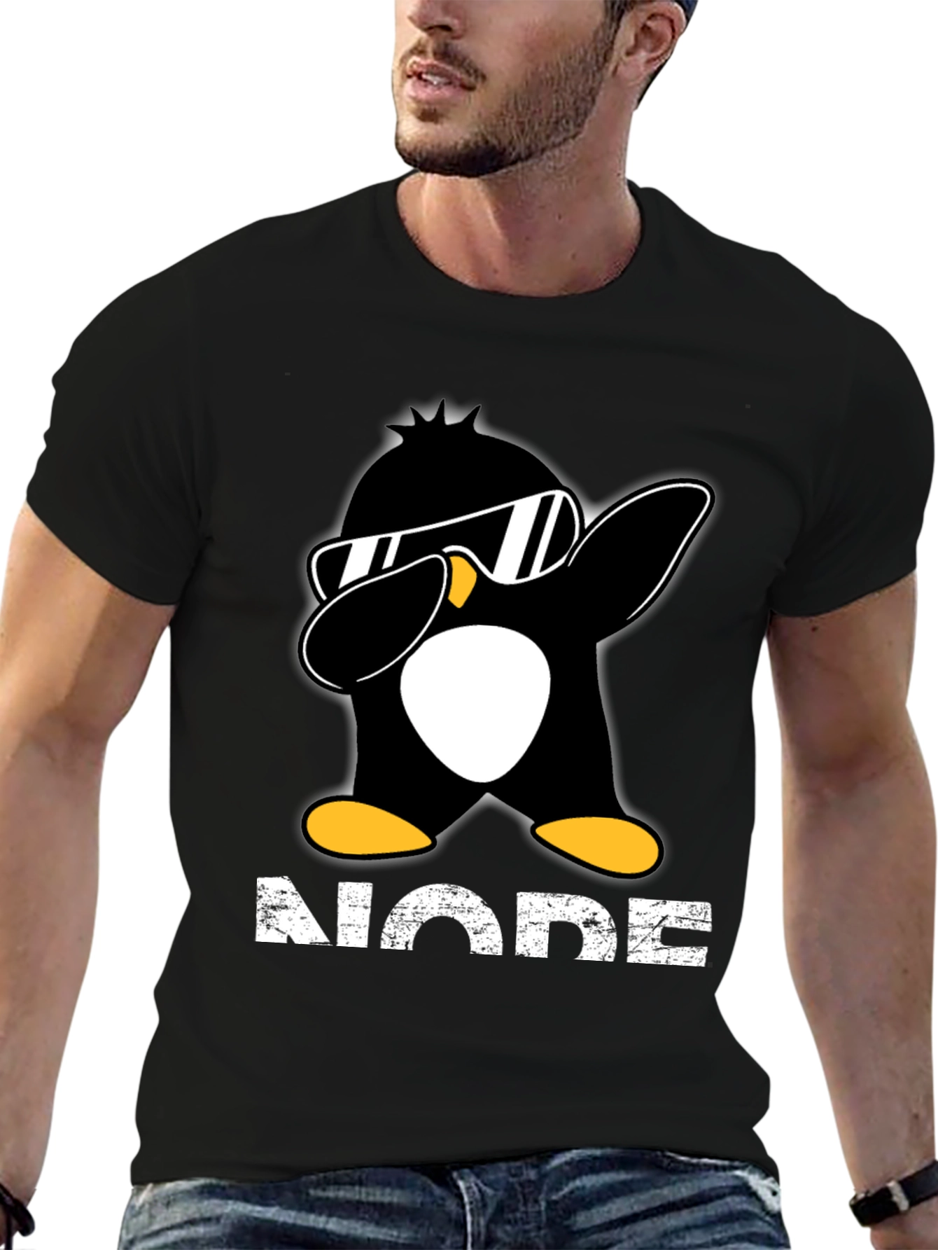 Dabbing Penguin T-Shirt - NODE Programmer Tee