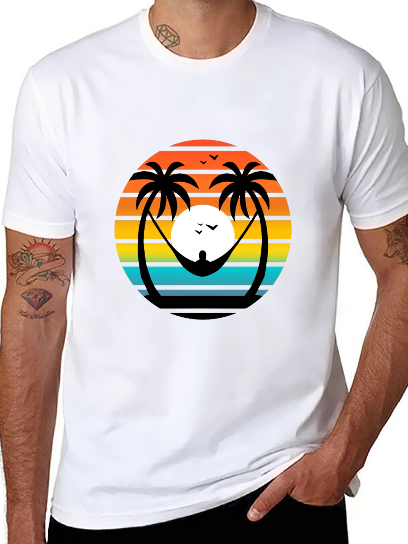 Sunset Hammock T-Shirt - Island Vibes