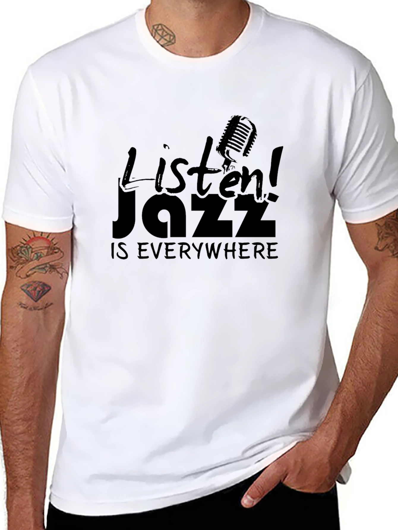 Jazz Music Lover Black T-Shirt