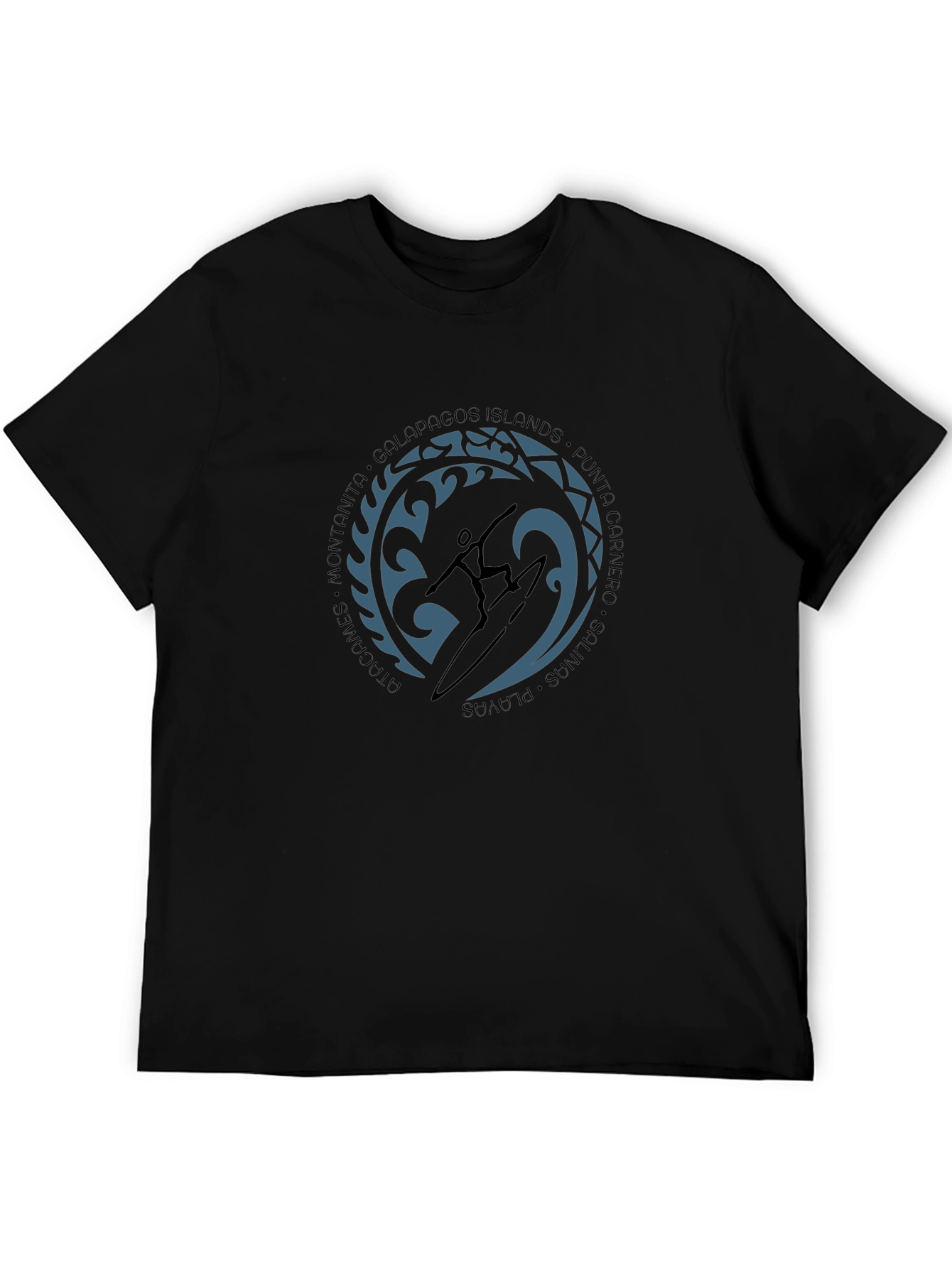 Surfer Graphic T-Shirt - Black Crew Neck