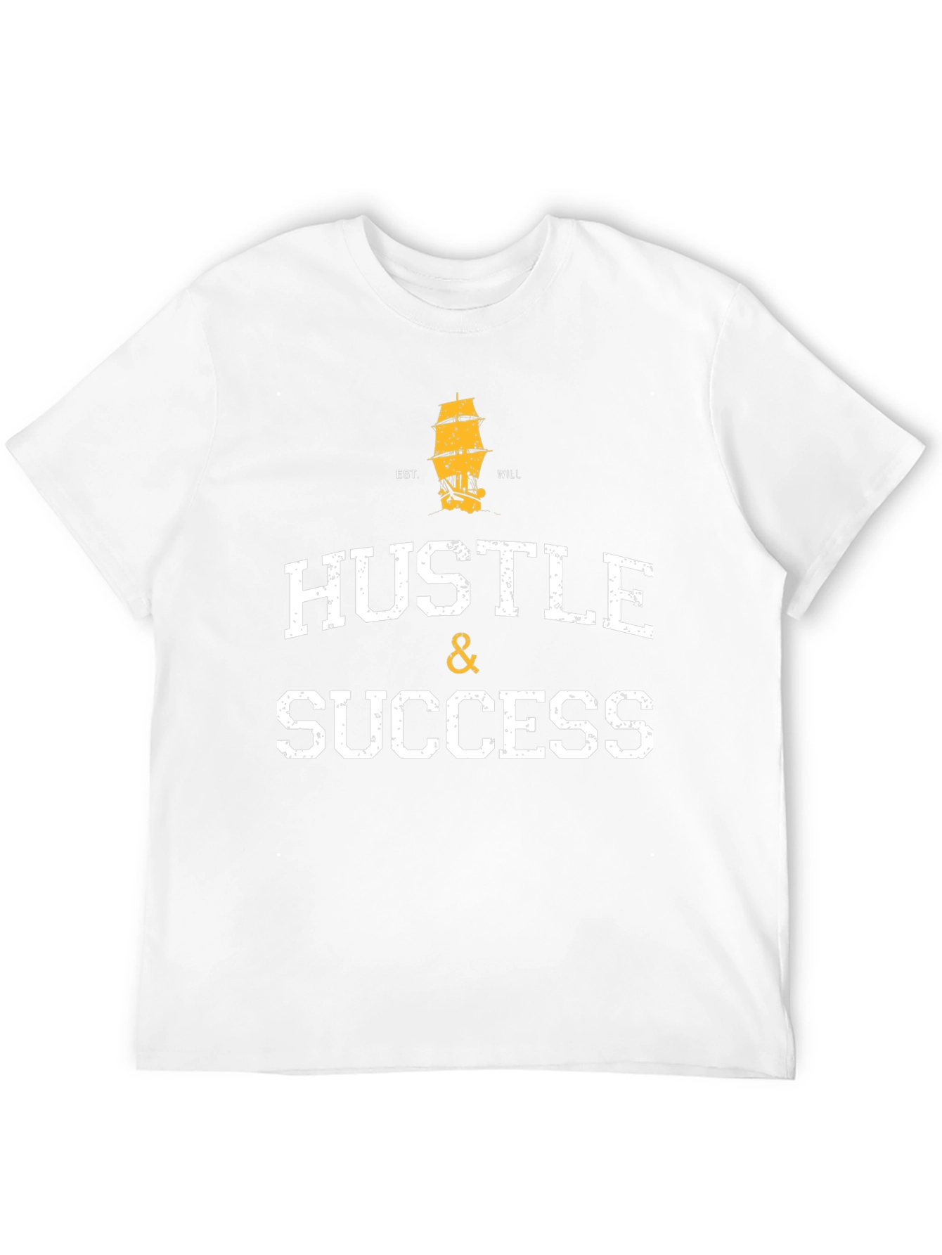 Hustle & Success Graphic Print Black T-Shirt