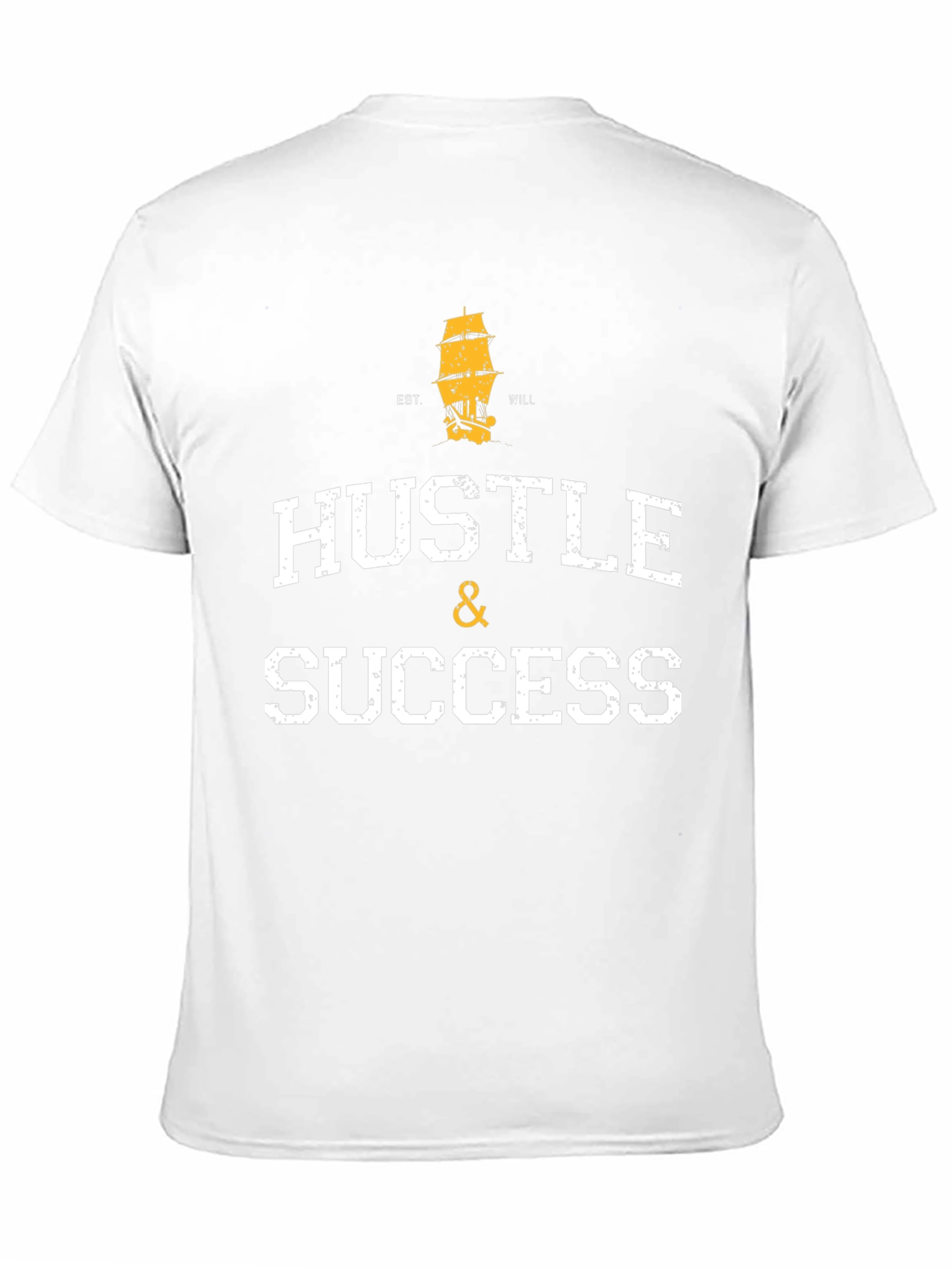 Hustle & Success Graphic Print Black T-Shirt
