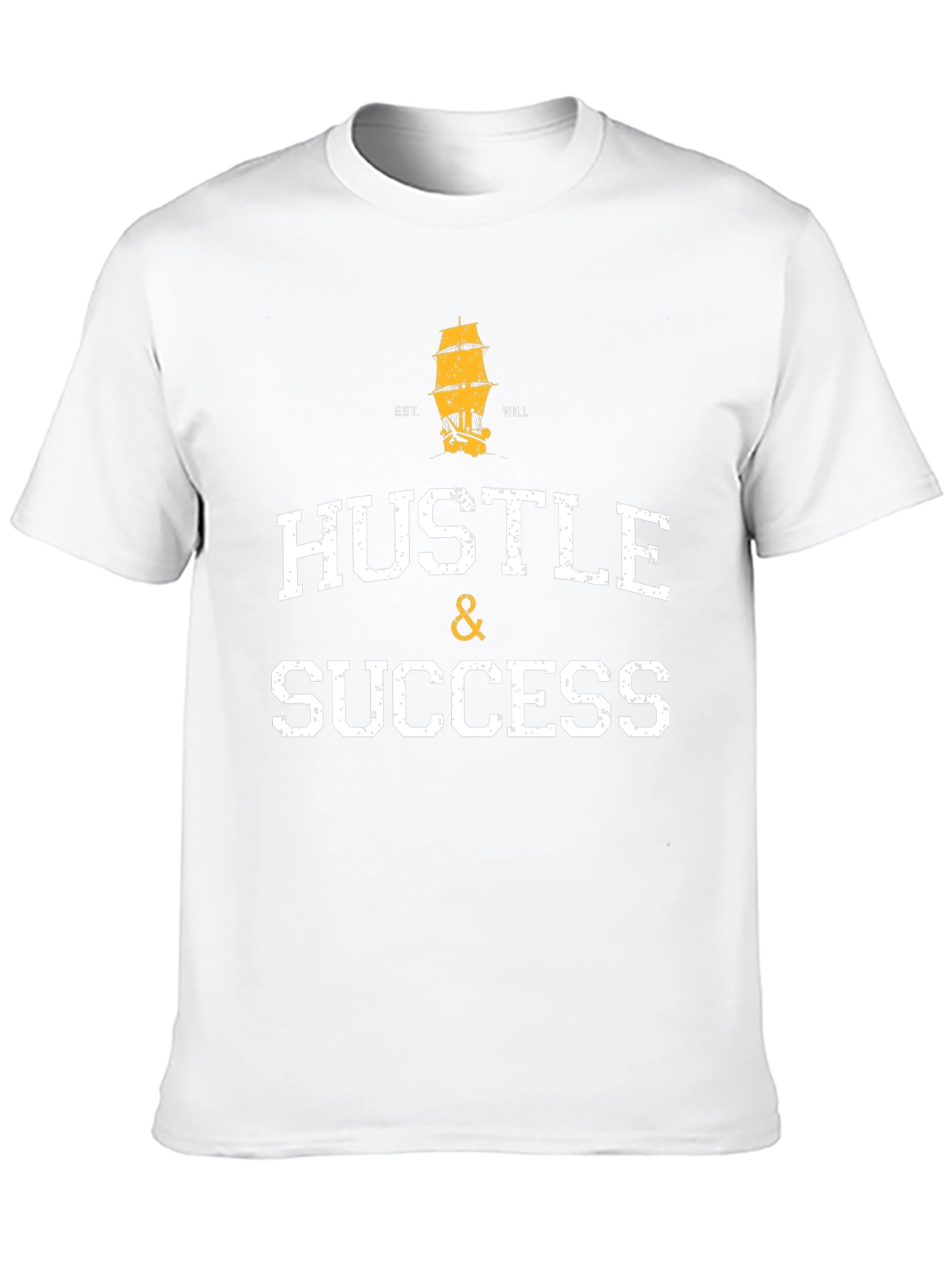 Hustle & Success Graphic Print Black T-Shirt