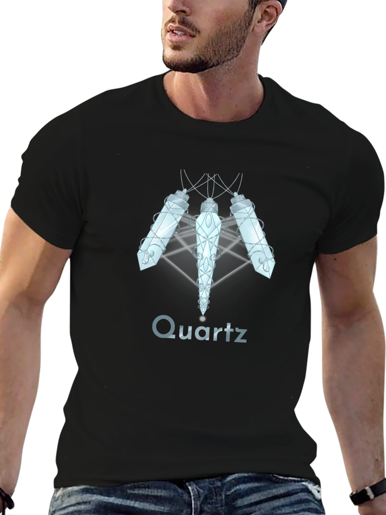 Quartz Crystal Design Graphic T-Shirt