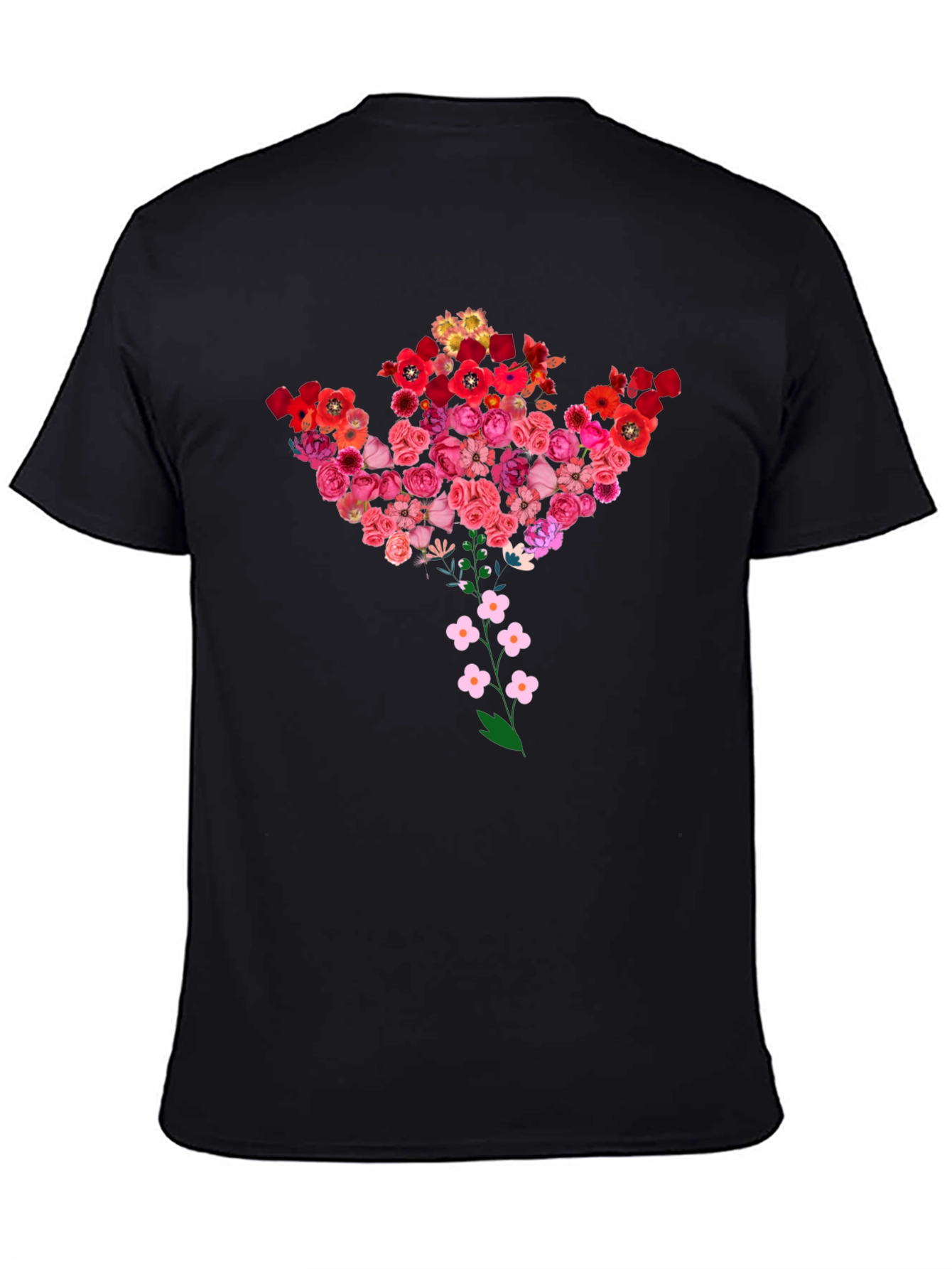 Floral Bouquet Tee - Stylish Black T-Shirt