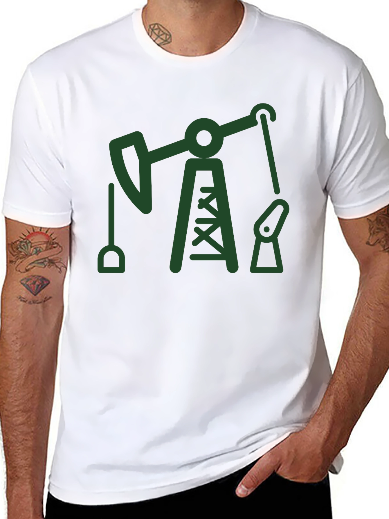 Oil Derrick Graphic Tee - Black