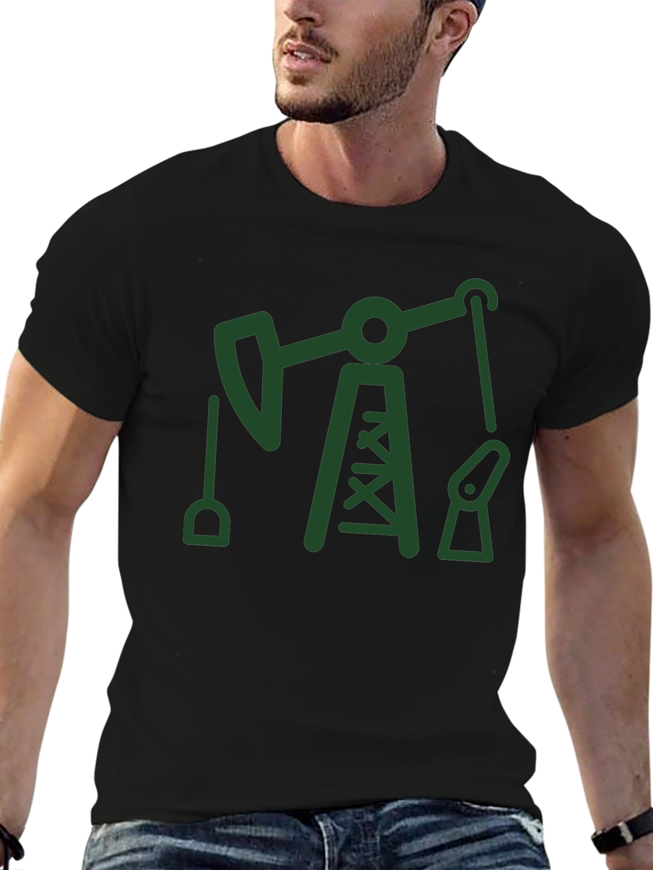 Oil Derrick Graphic Tee - Black