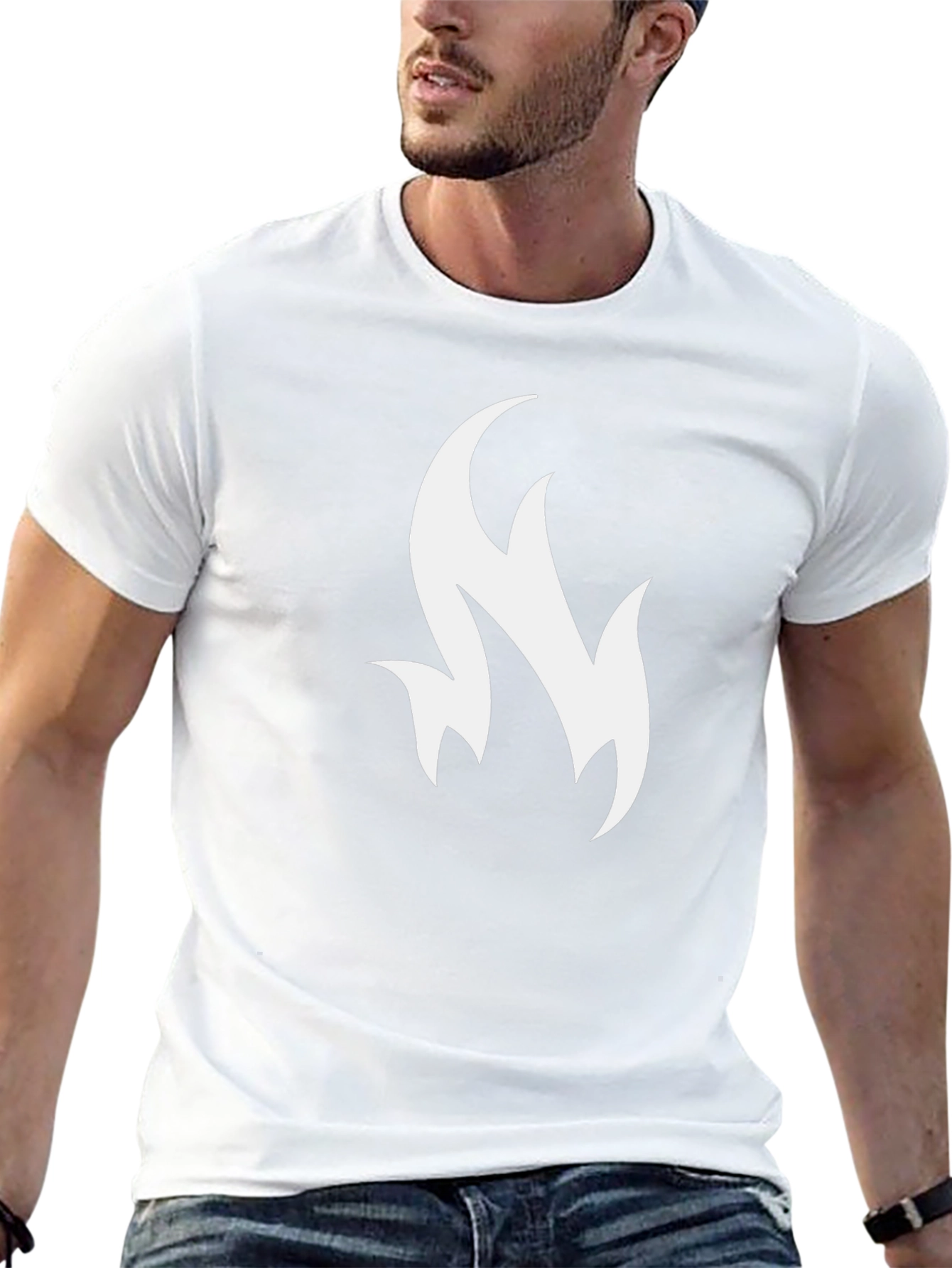 Modern Flame Graphic Black T-Shirt