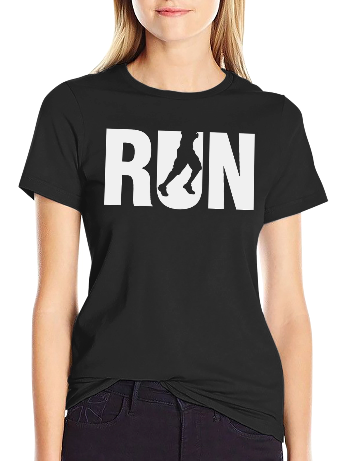 Run Graphic T-Shirt - Black Cotton Tee