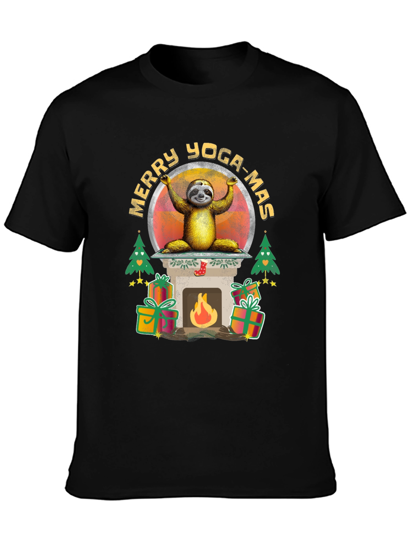 Merry Yoga-Mas Sloth Graphic Tee