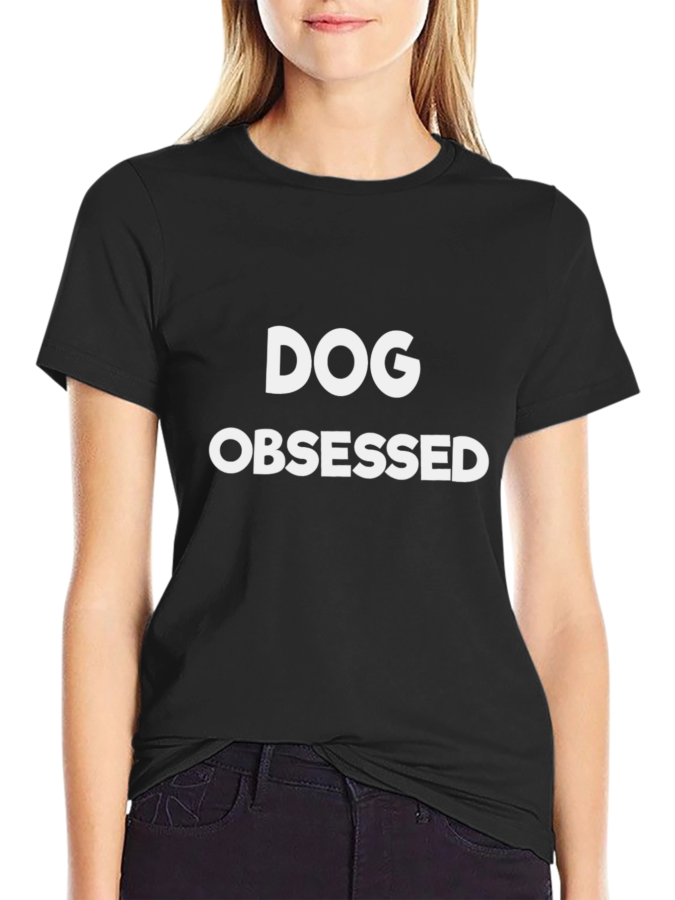 Dog Obsessed T-Shirt - Black Cotton Blend