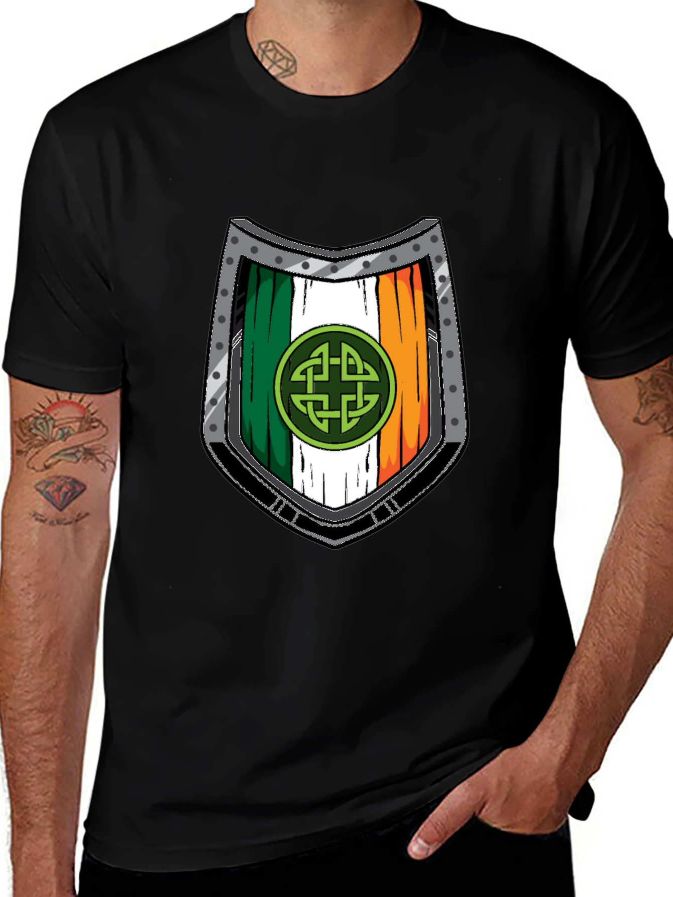 Irish Shield T-Shirt - Celtic Knot Design
