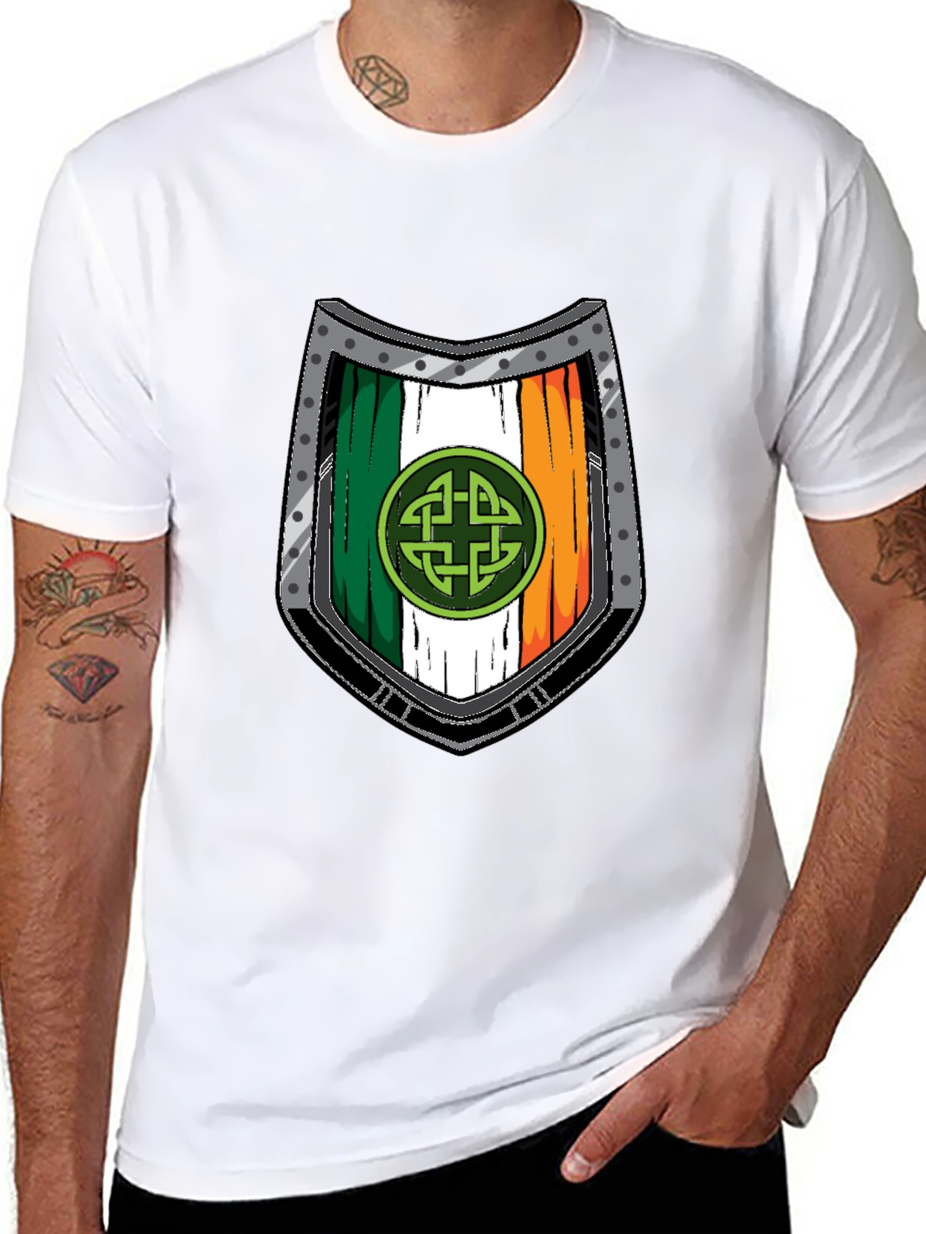 Irish Shield T-Shirt - Celtic Knot Design