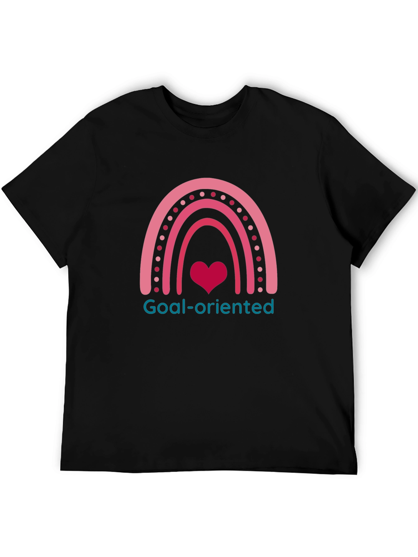 Goal-Oriented Heart Rainbow Graphic Tee