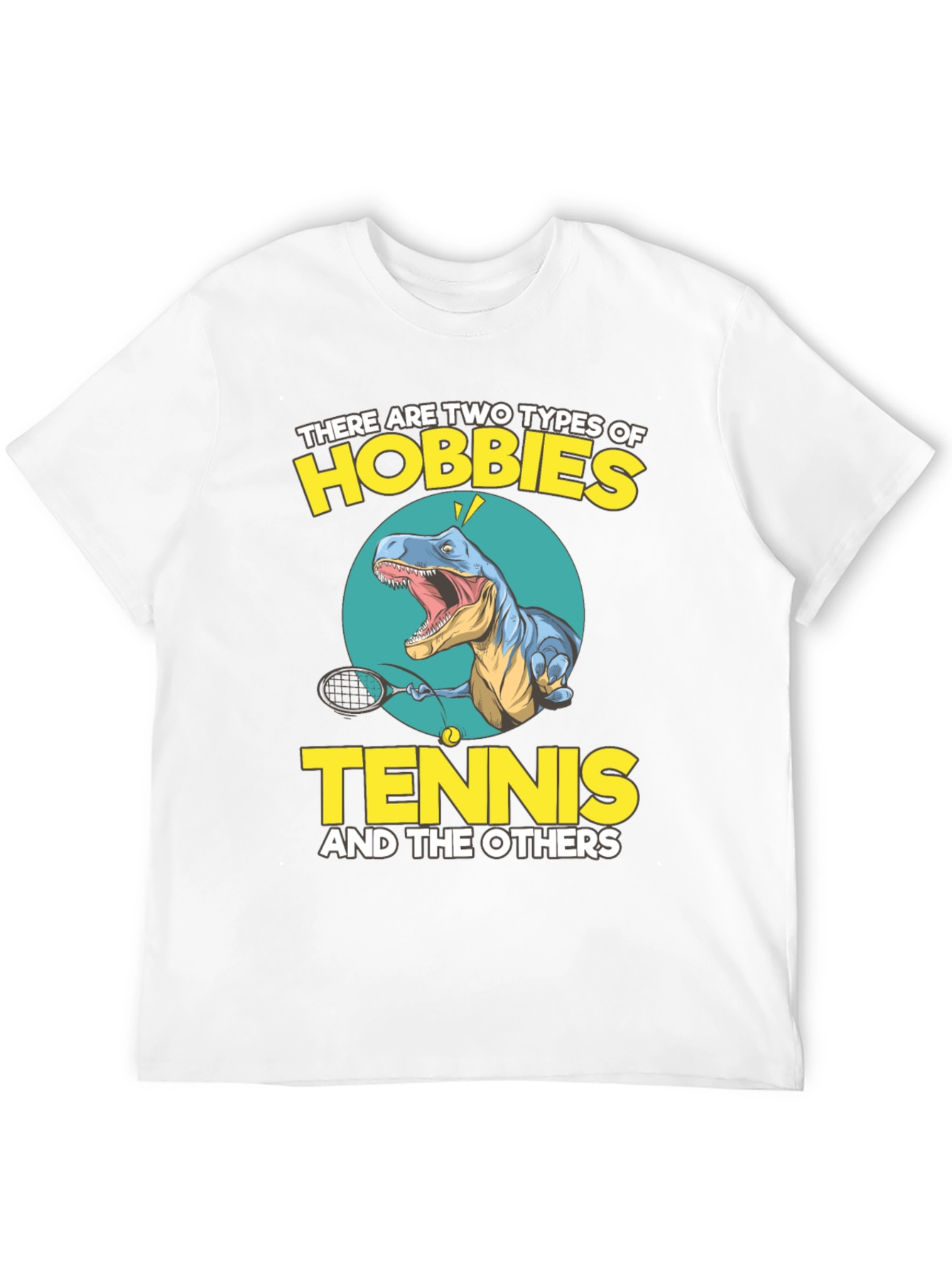 Tennis Dinosaur Graphic Tee - Funny Hobby Shirt