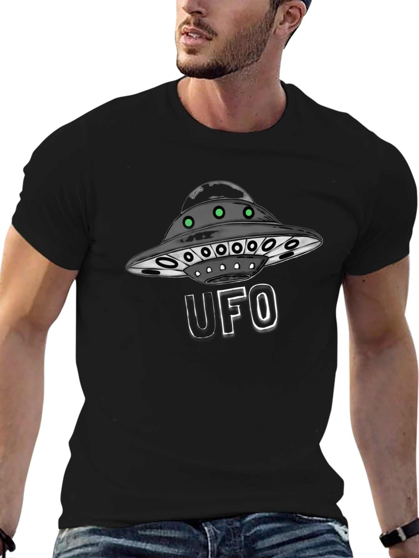 UFO Graphic Black T-Shirt