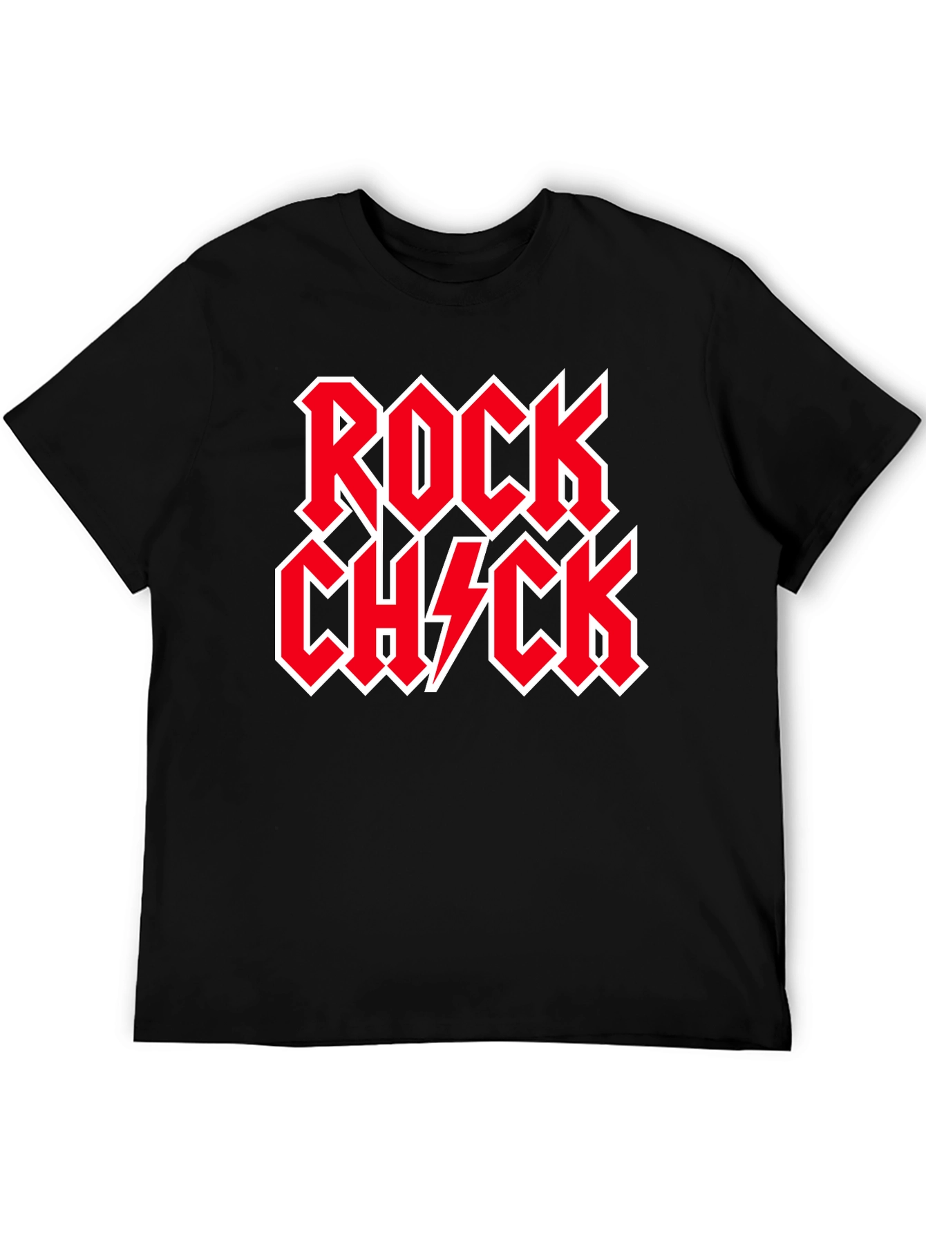 Rock Chick Graphic Tee - Black Cotton T-Shirt