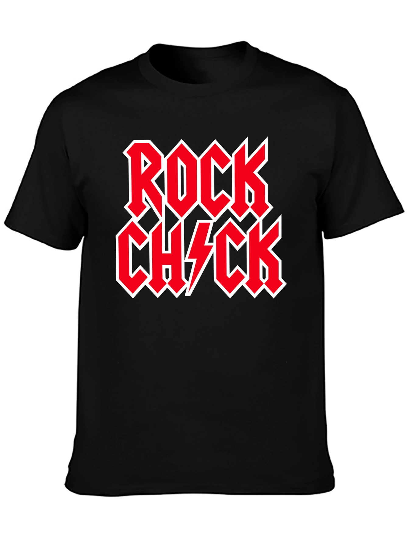 Rock Chick Graphic Tee - Black Cotton T-Shirt