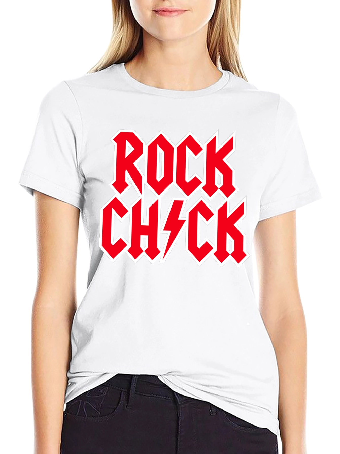 Rock Chick Graphic Tee - Black Cotton T-Shirt