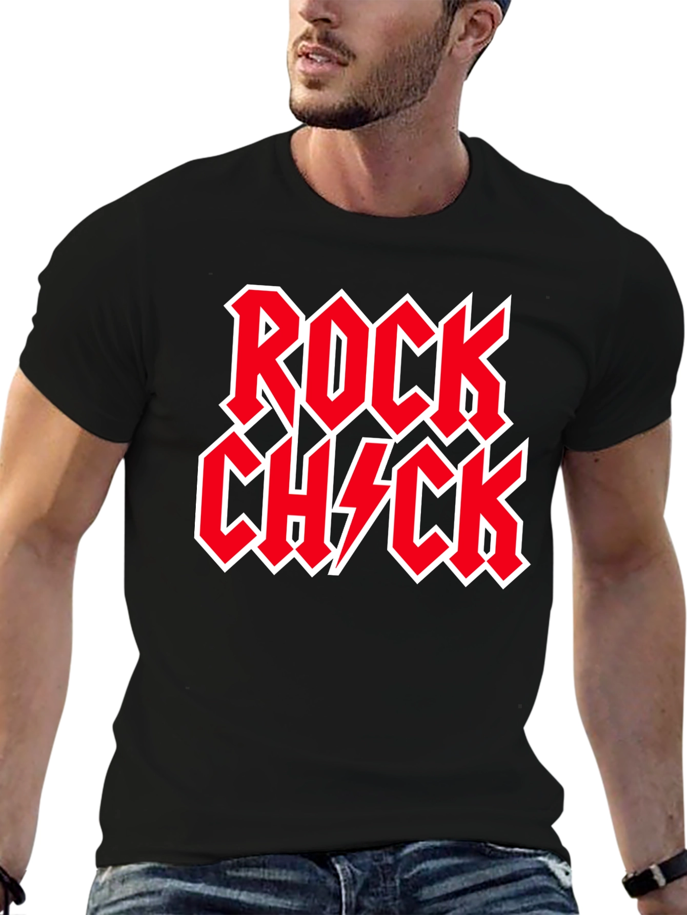 Rock Chick Graphic Tee - Black Cotton T-Shirt