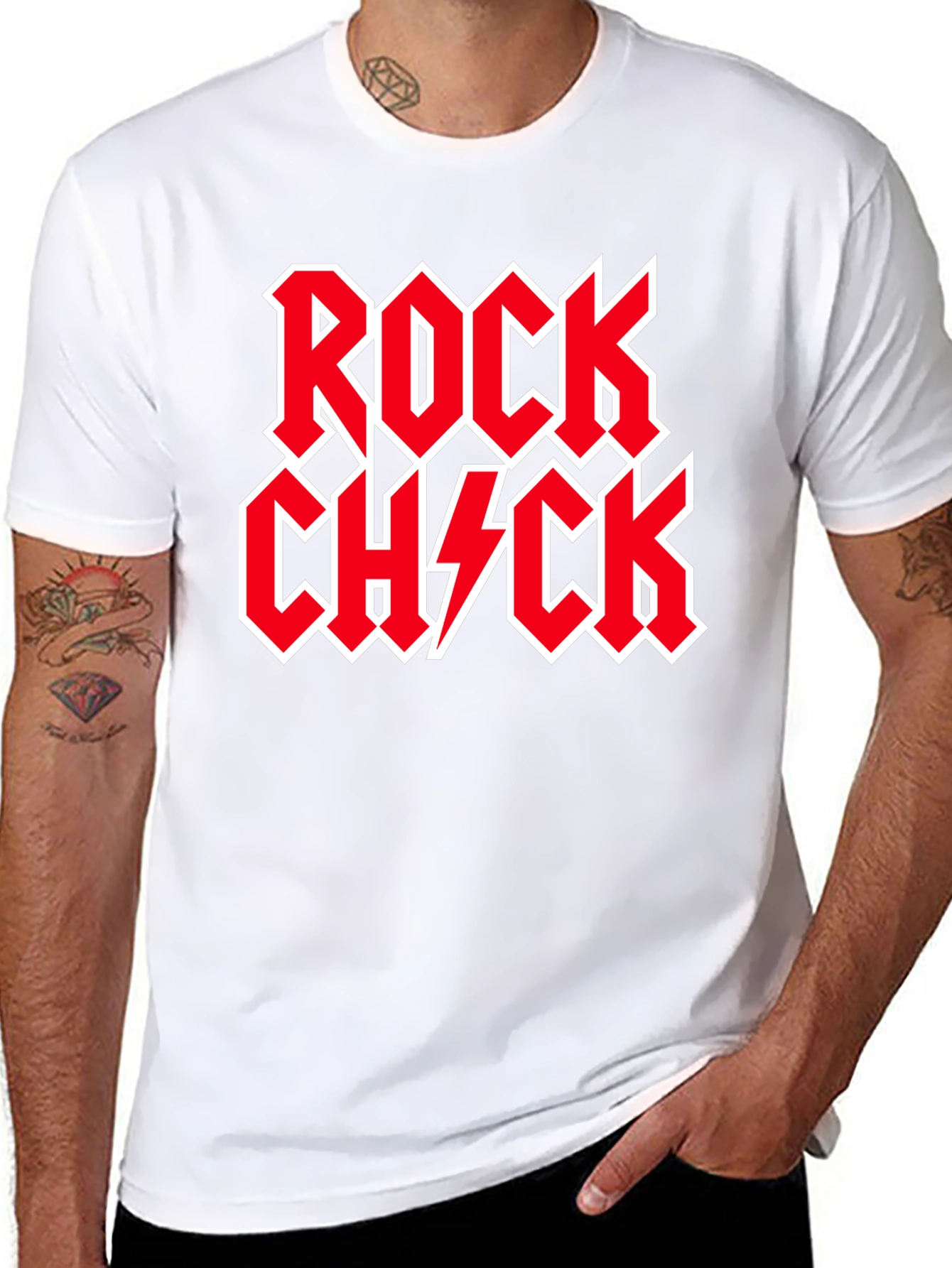 Rock Chick Graphic Tee - Black Cotton T-Shirt