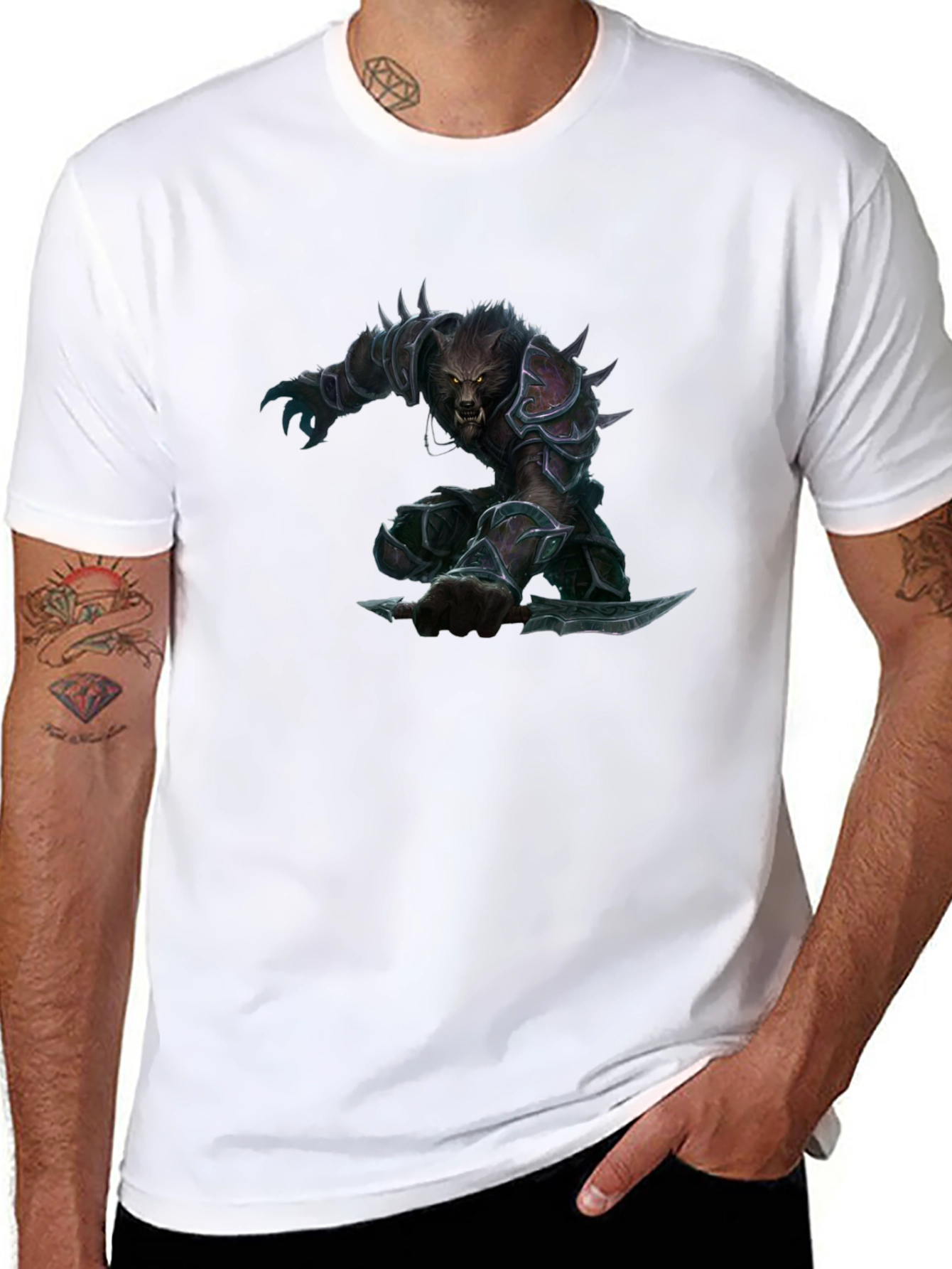 Werewolf Warrior Graphic Tee - Black